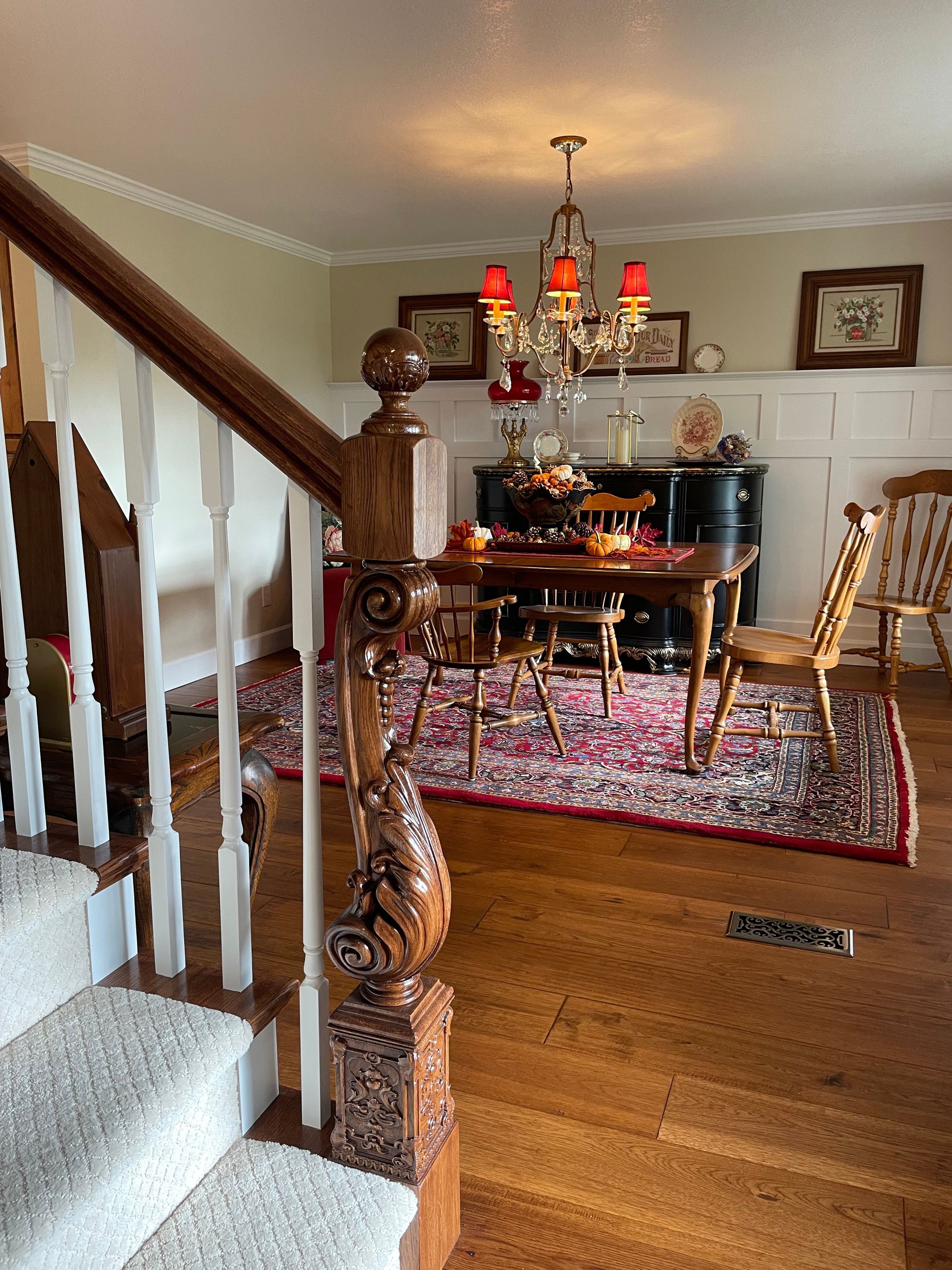 Carved Stair Newel Post
