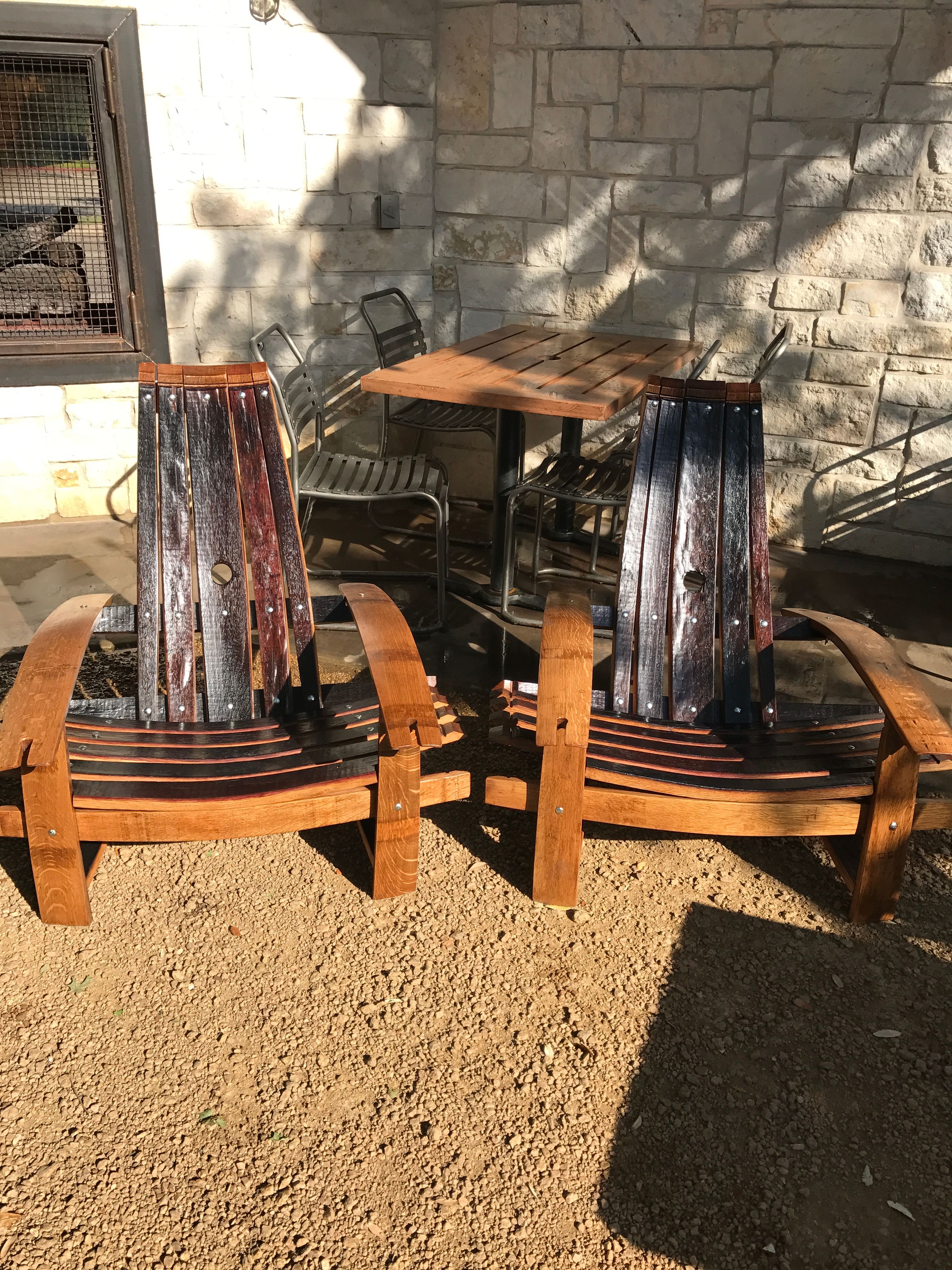 Wine Barrel Stave Adirondack Chairs 1