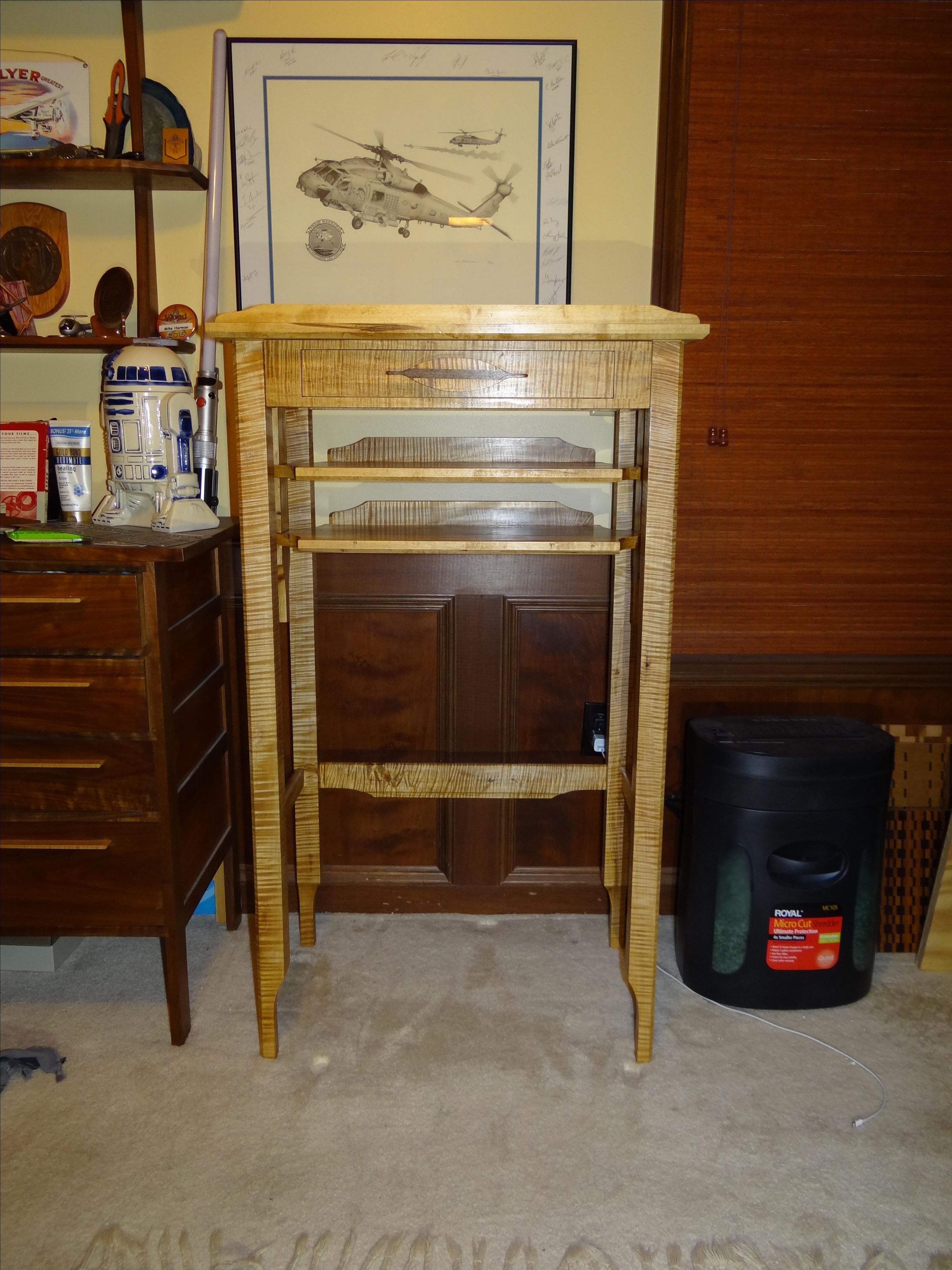 Standing Desk In Curly Maple 2 