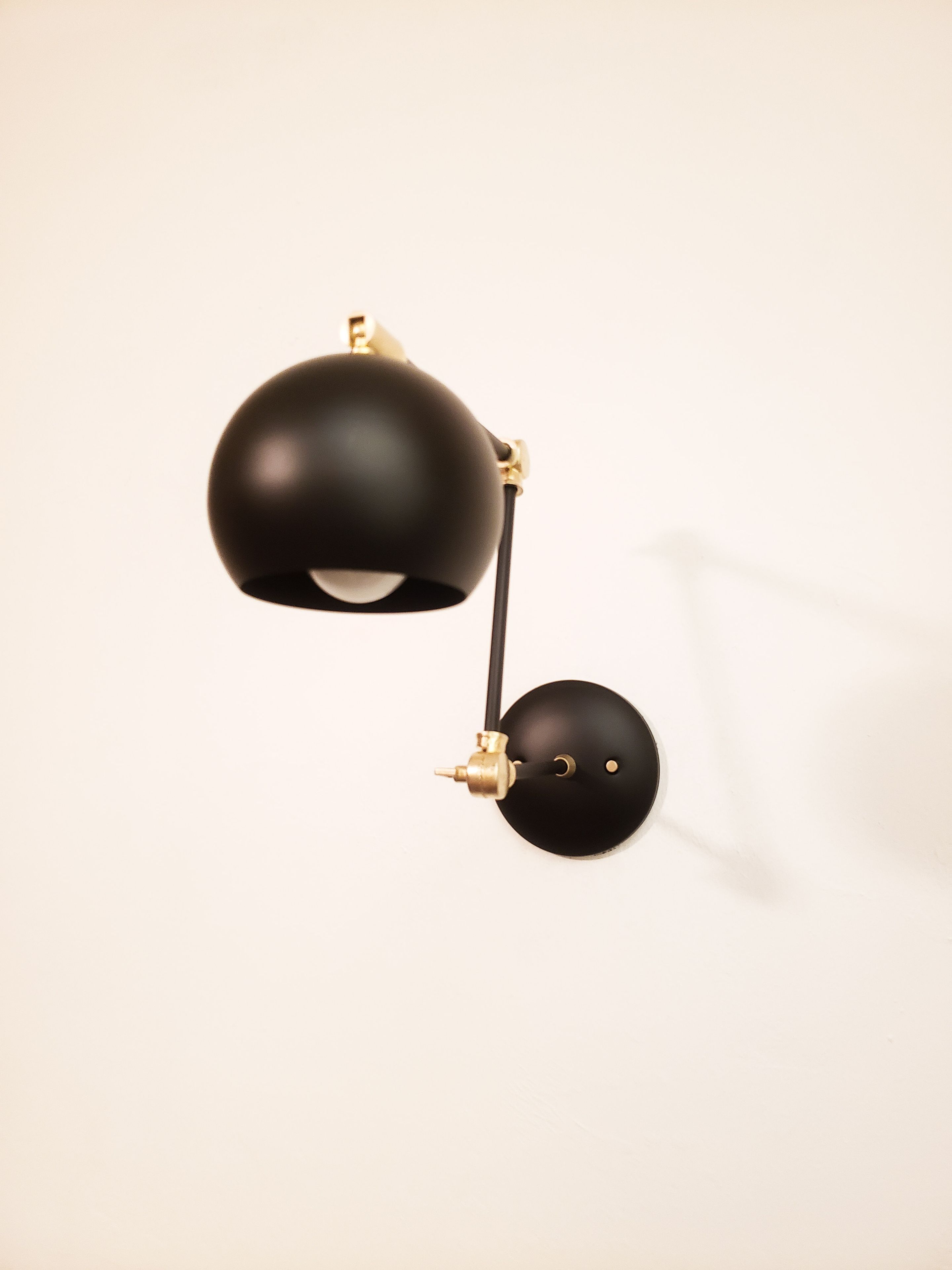 Gold & Black Kitchen Shelves Adjustable Wall Light - Industrial Sconce 3 