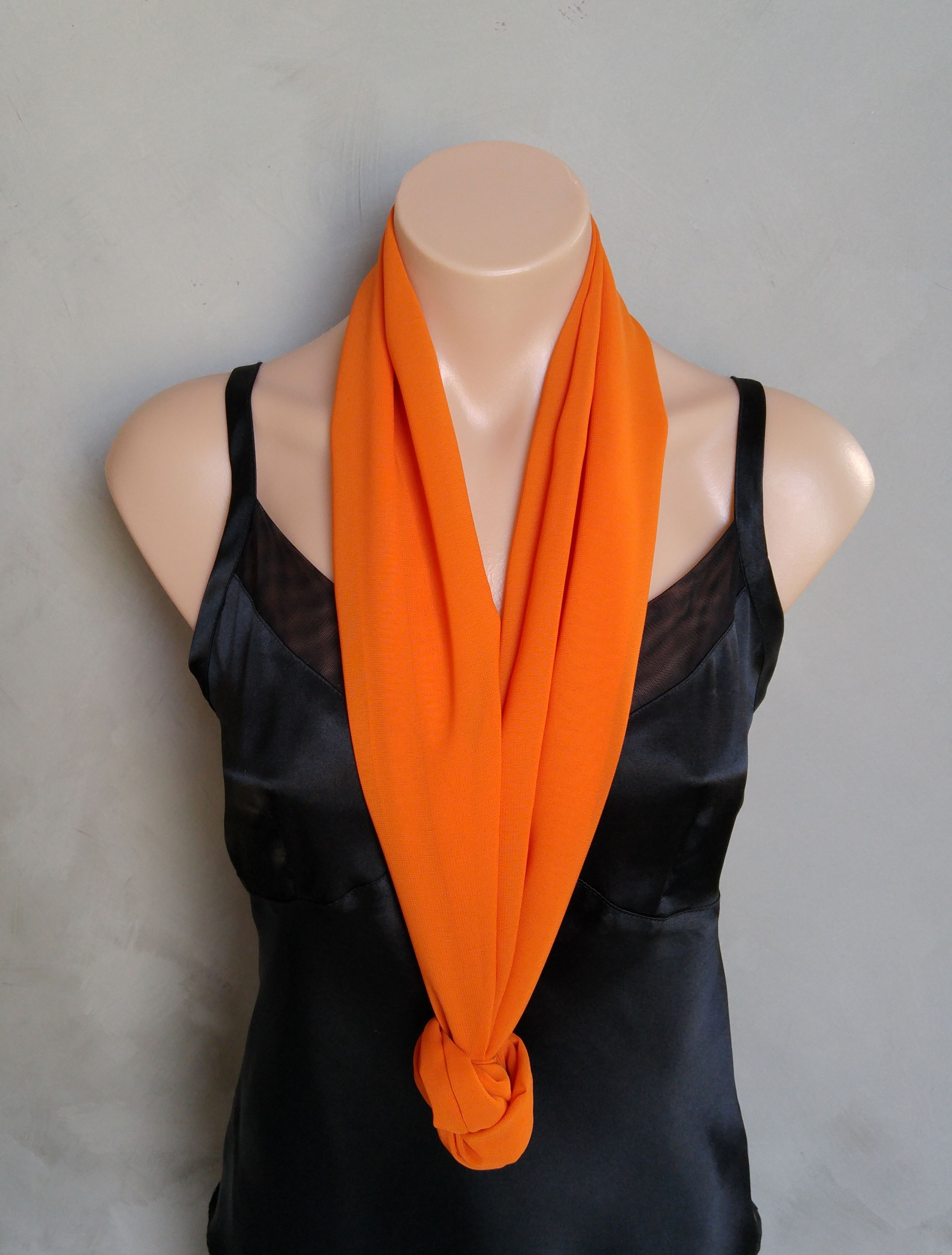 Orange Chiffon Scarf 3