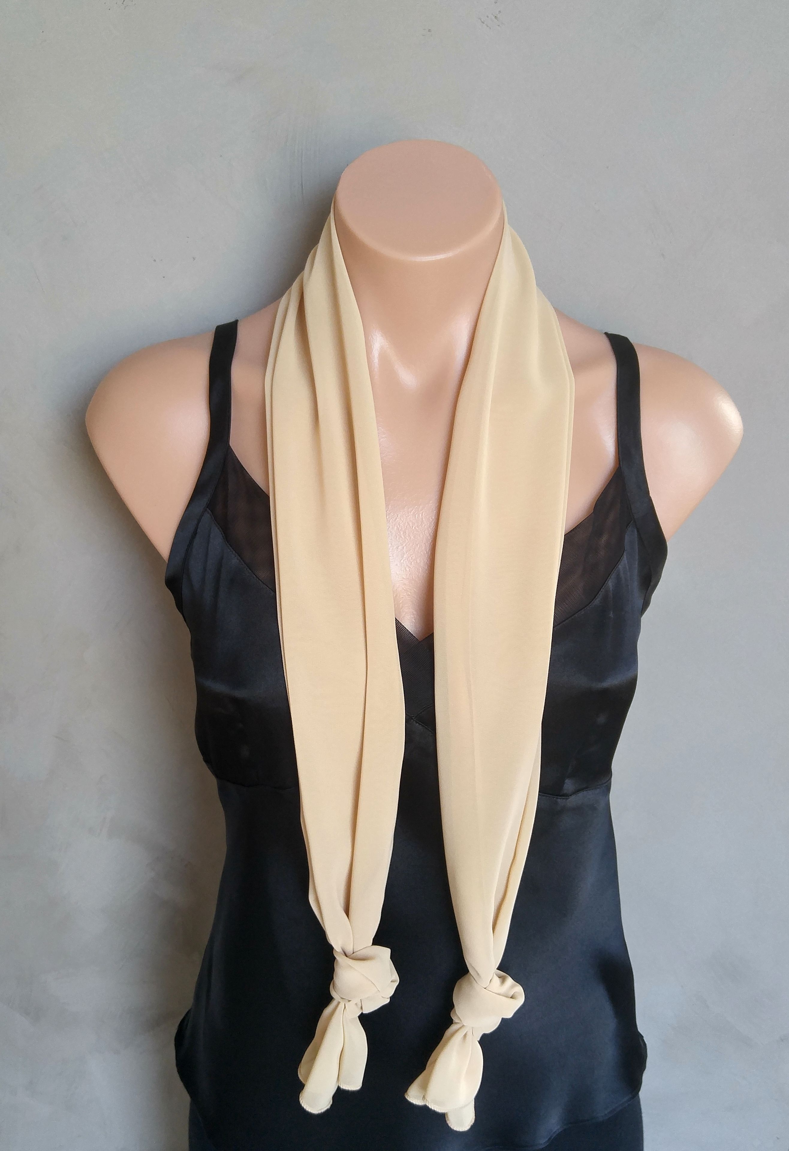 Nude Chiffon Scarf 4 