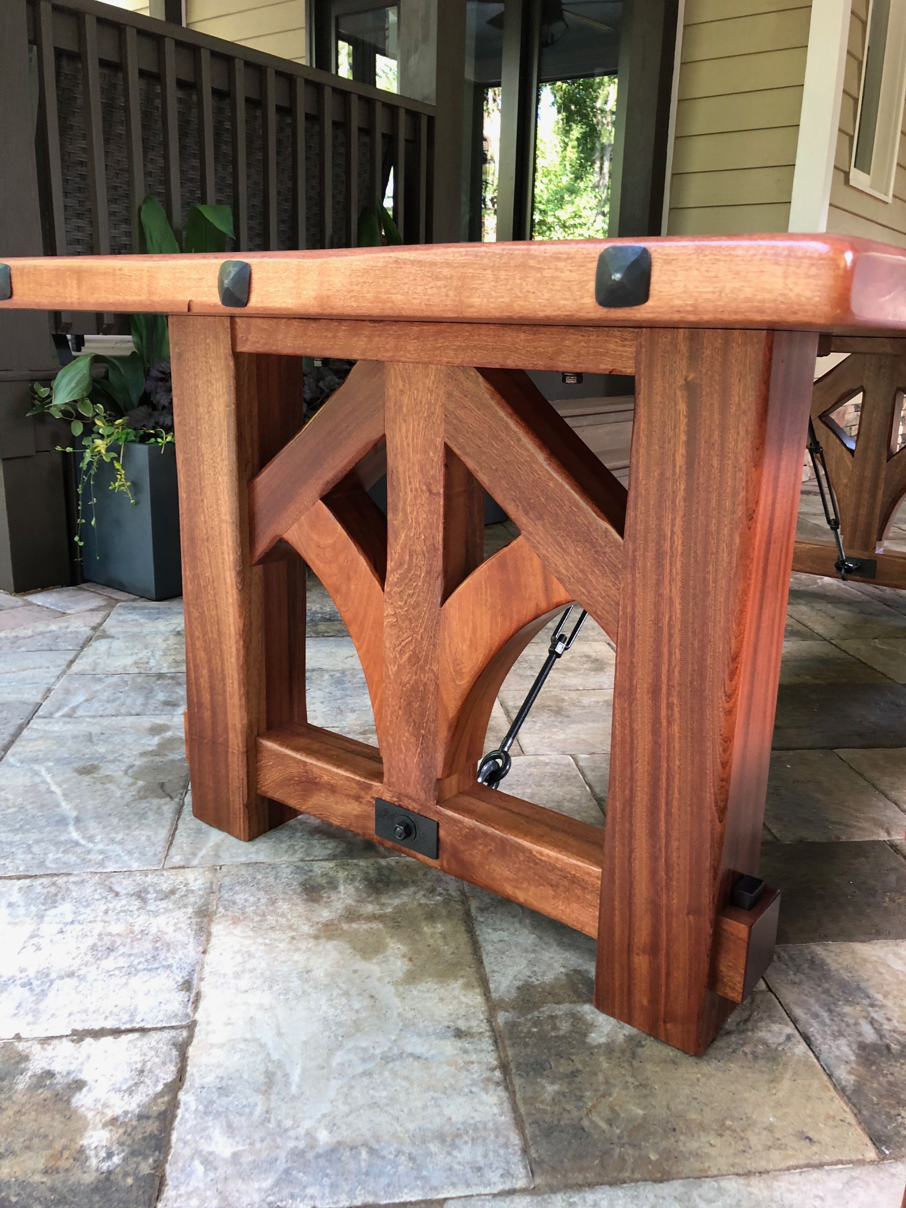 Solid Sapele Dining Table And Bench 2 