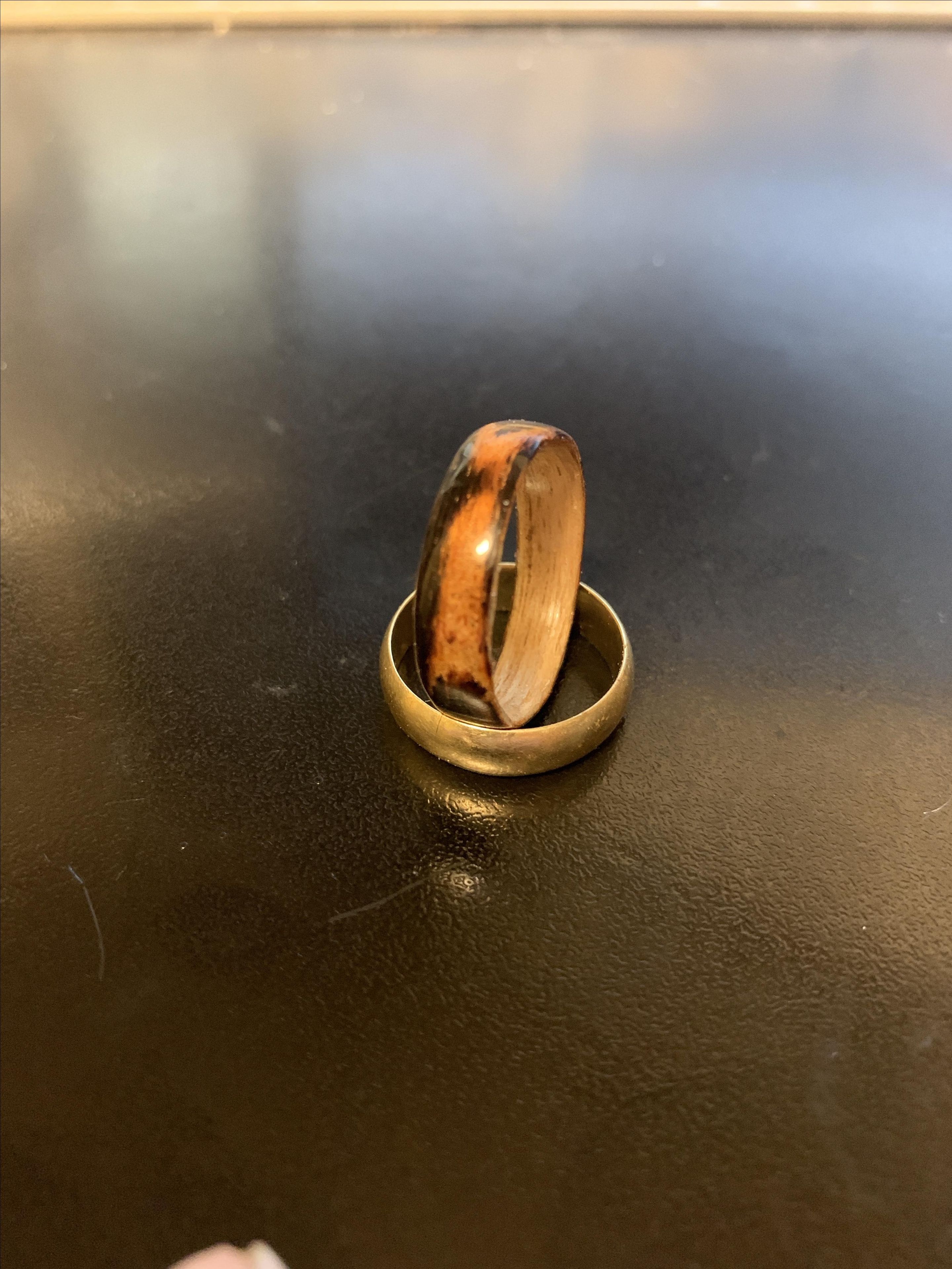 Burnt Wood Steam Bentwood Cathedral Or Straight Grain Maple Ring 6 