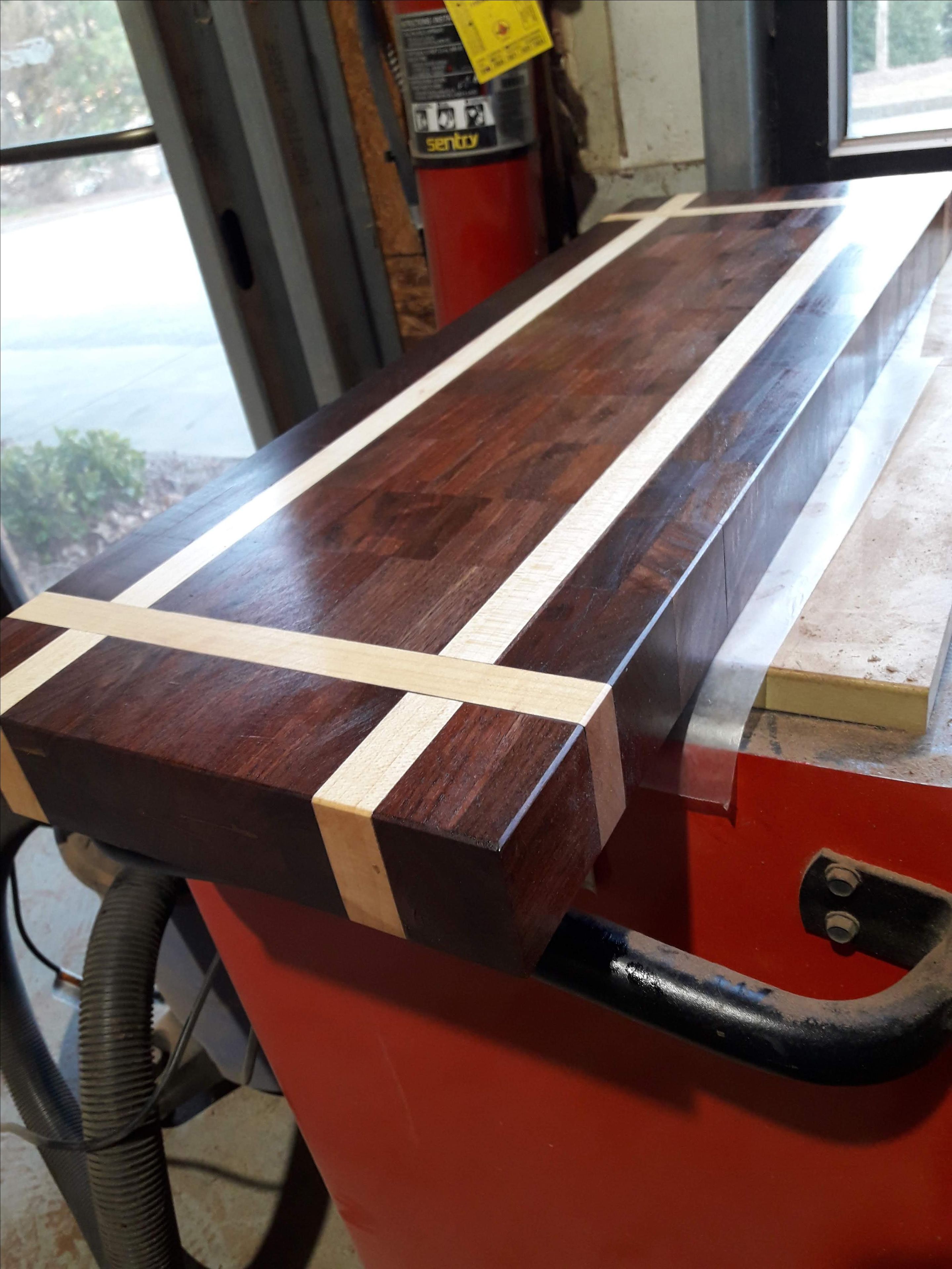 Walnut And Maple End Grain Cutting Board With Dovetailed Drawers For Spices, Etc. 3 