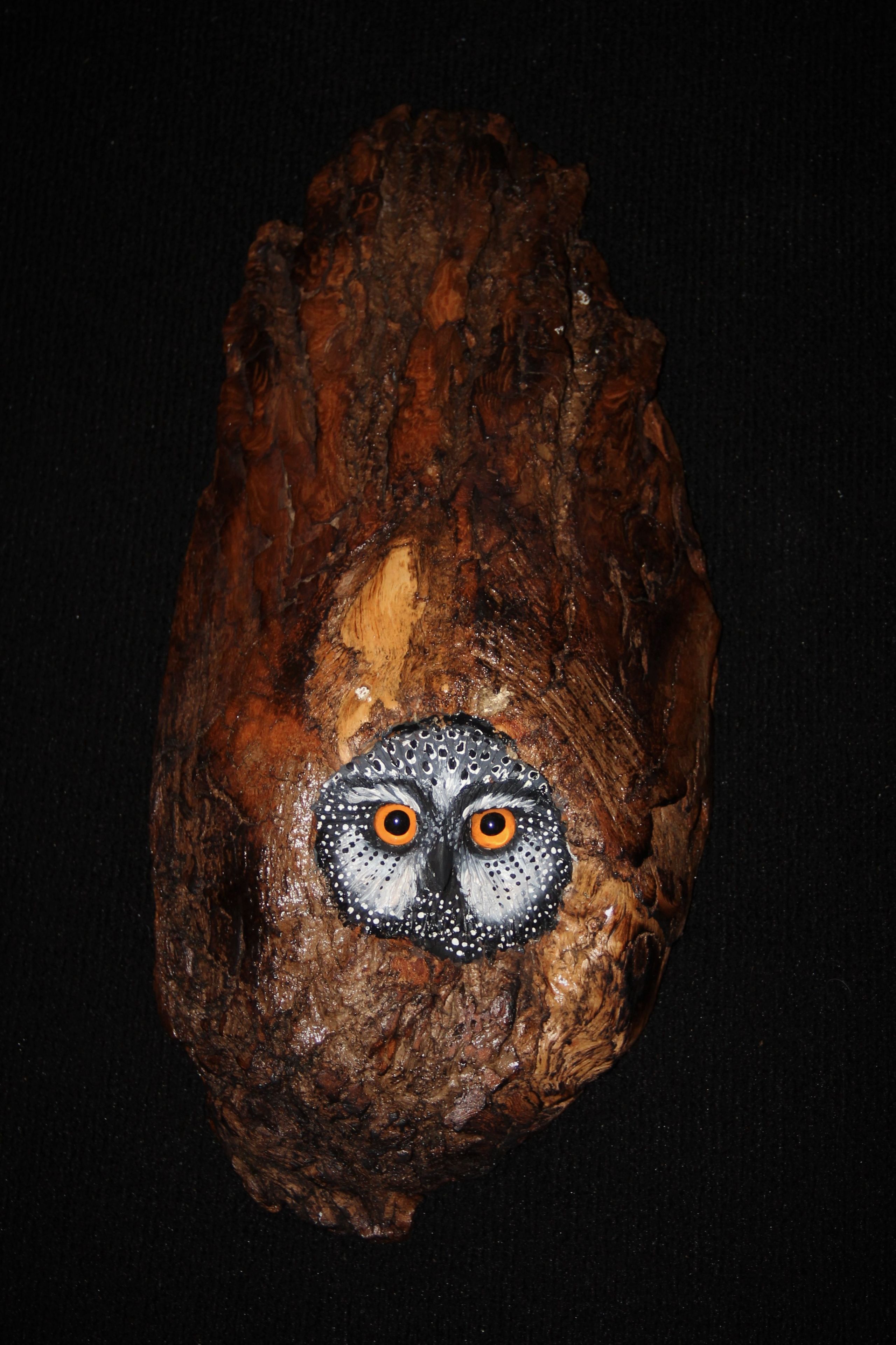 Wood Carving -  Owl - Original Hand Made Bird Sculpture -  Wall Art 1 