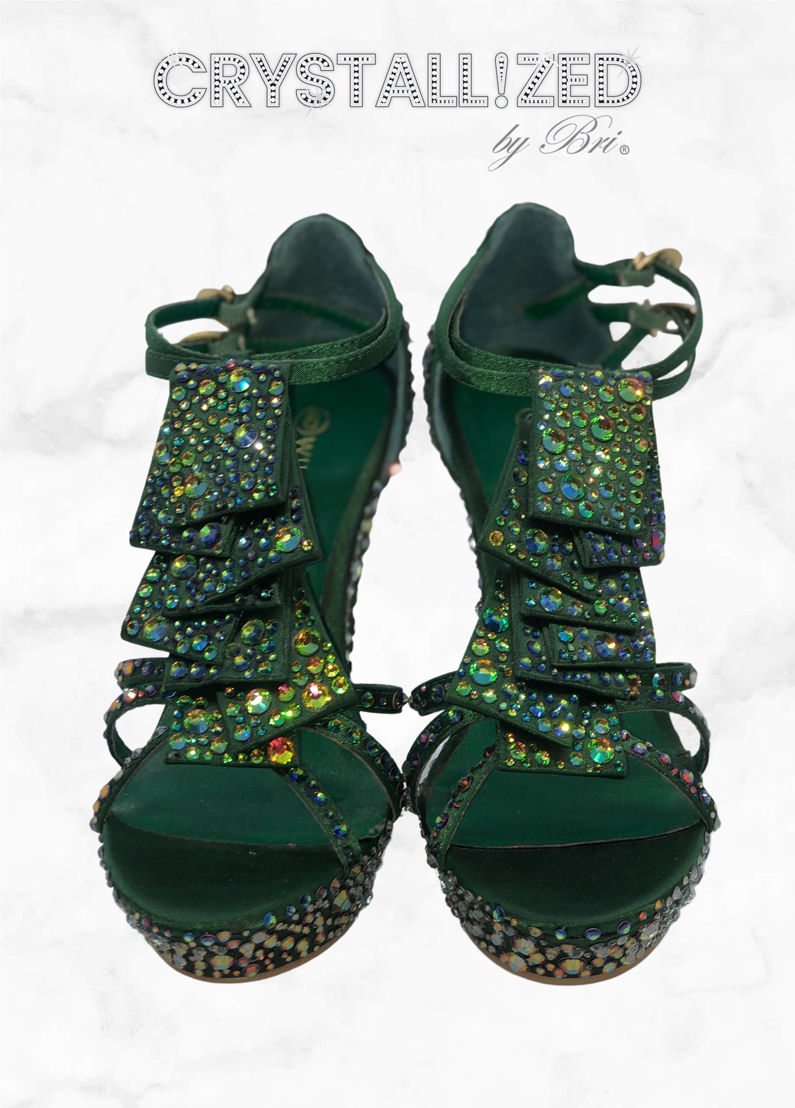 Fully Crystallized High Heels Bling Shoes Genuine European Crystals Bedazzled Pumps Sandals 5