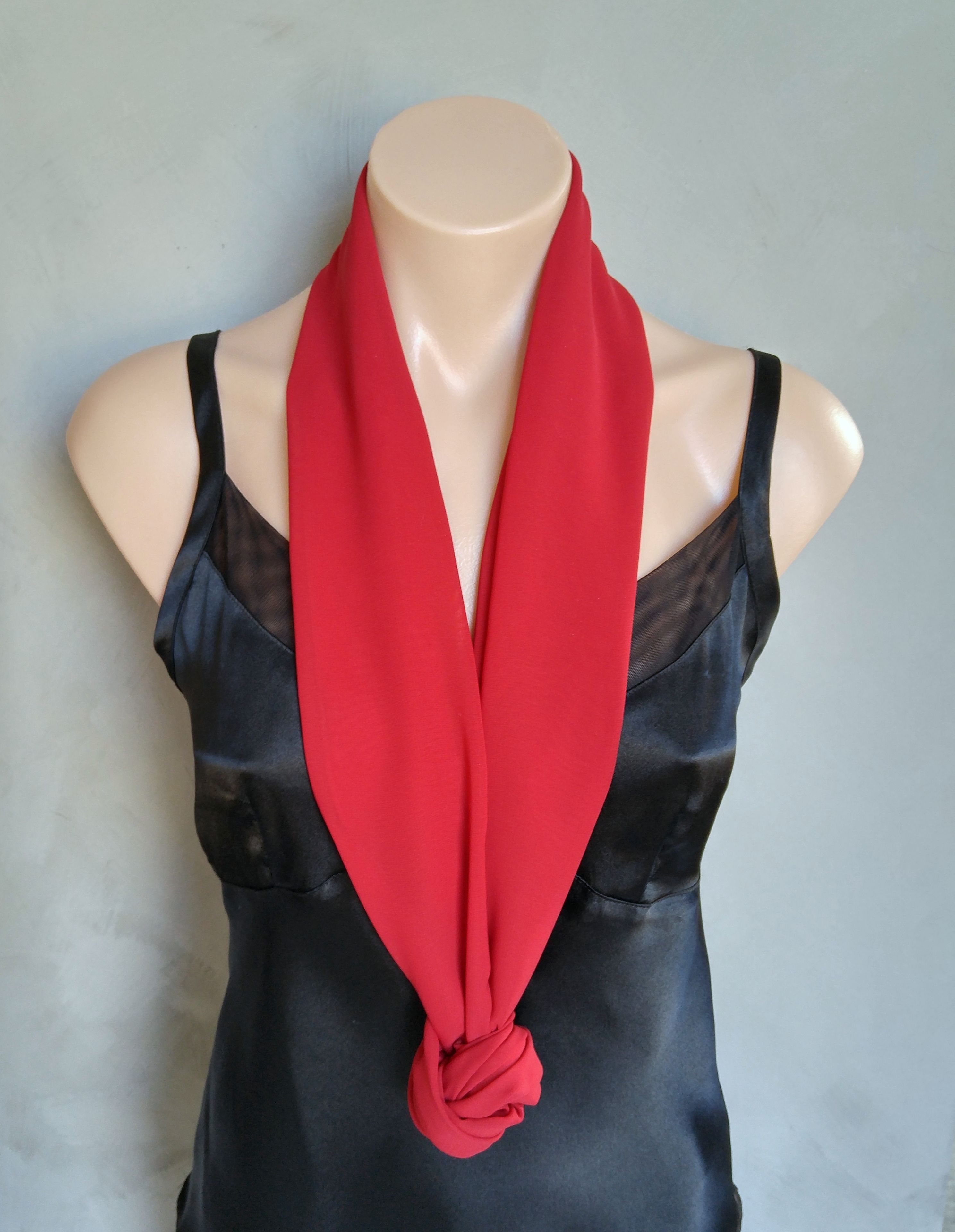 Red Chiffon Scarf 3 