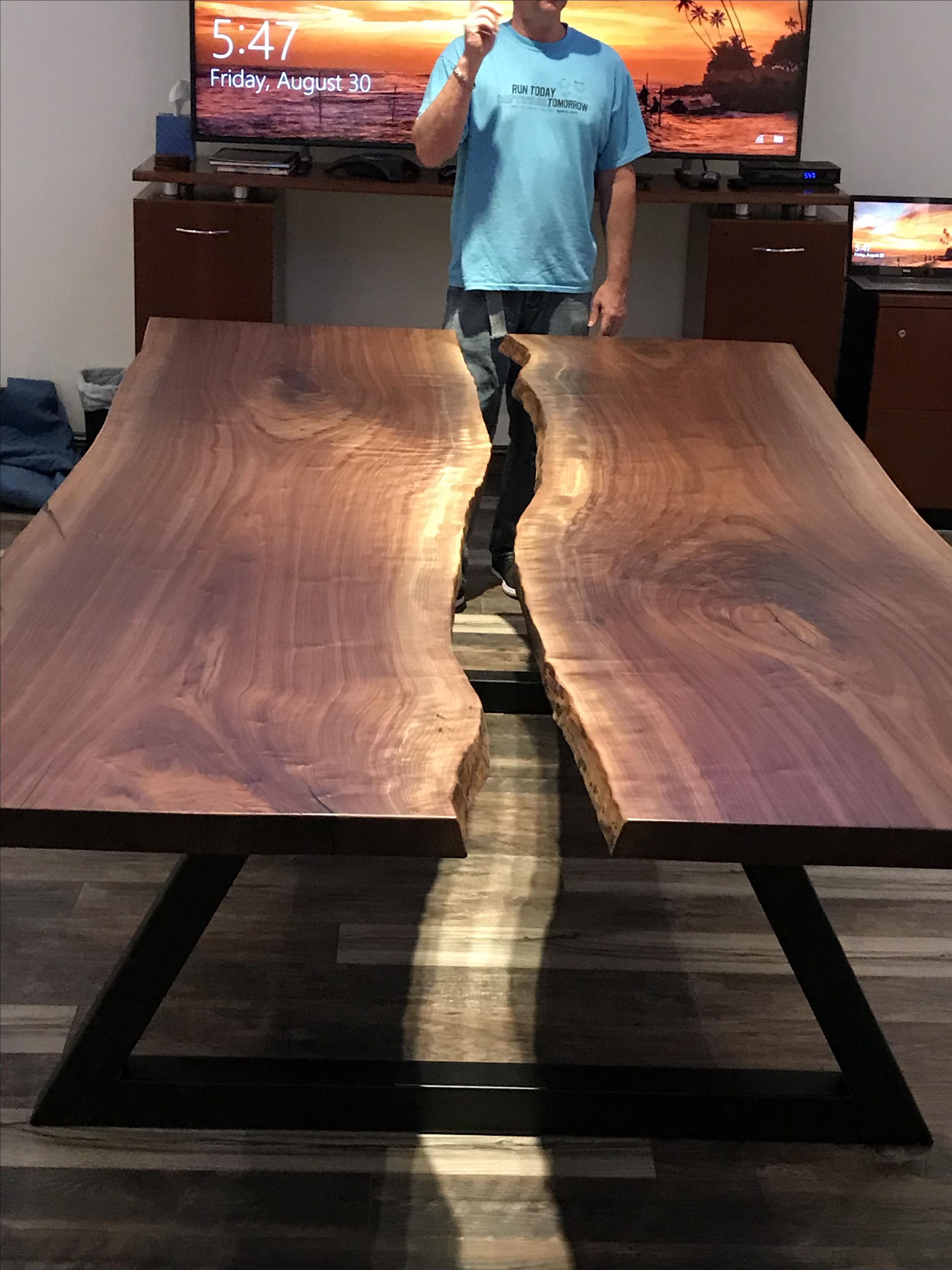 Walnut Live Edge Floating Table 2 
