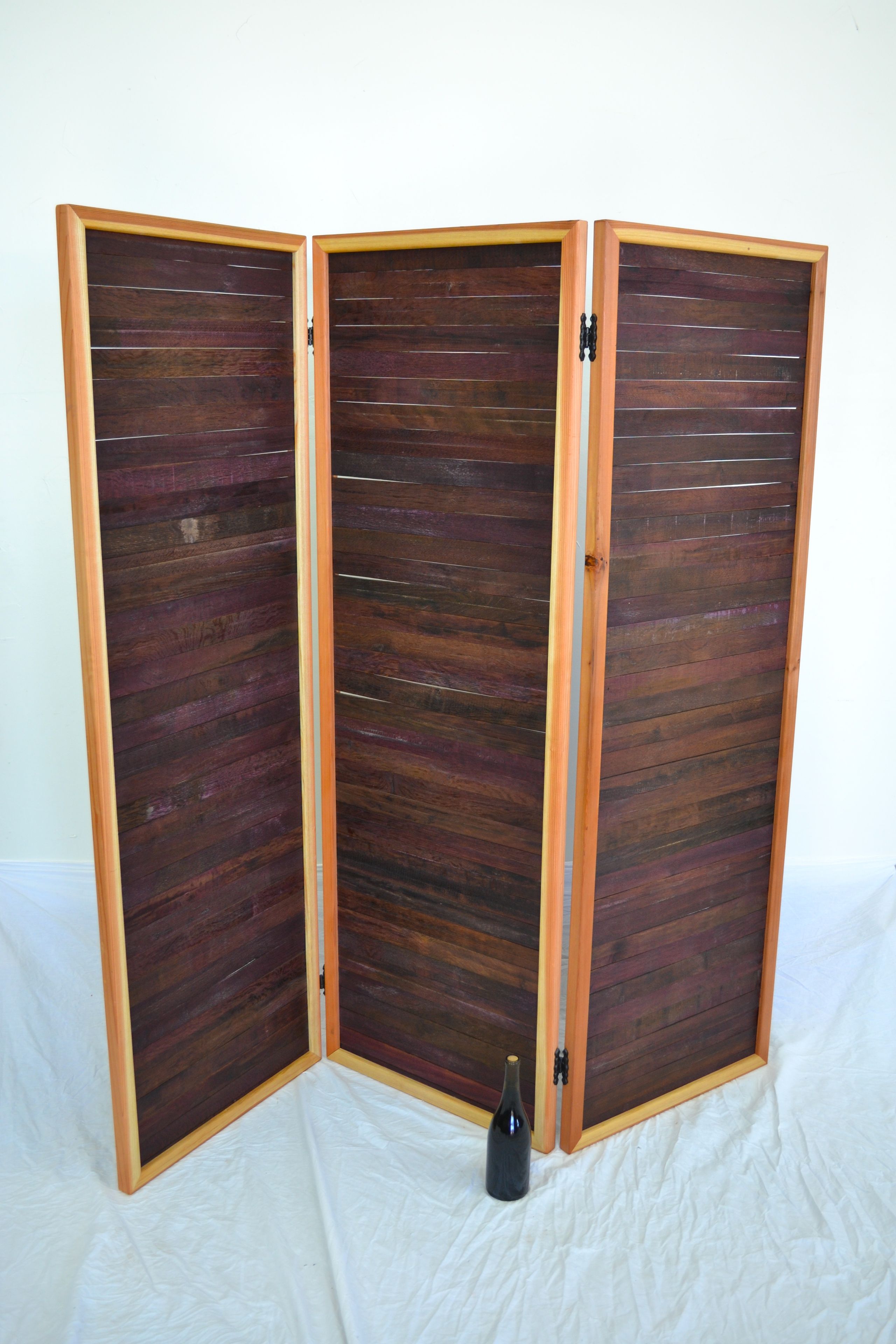 Wine Barrel Room Divider Folding Screen - Legnoso - Made From Retired California Wine Barrels 3 