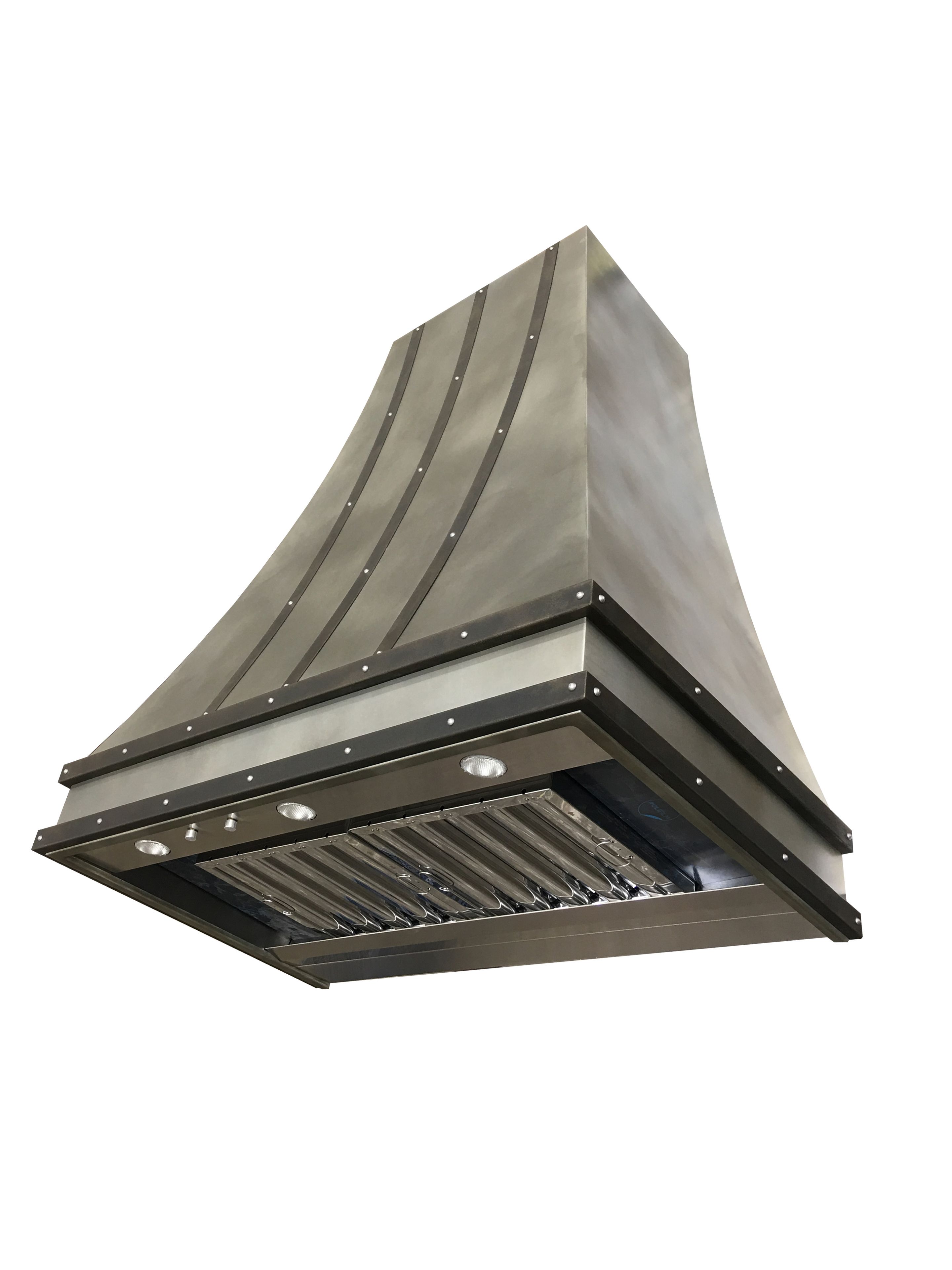 #84 Hand Crafted Mottled Zinc Range Hood 6
