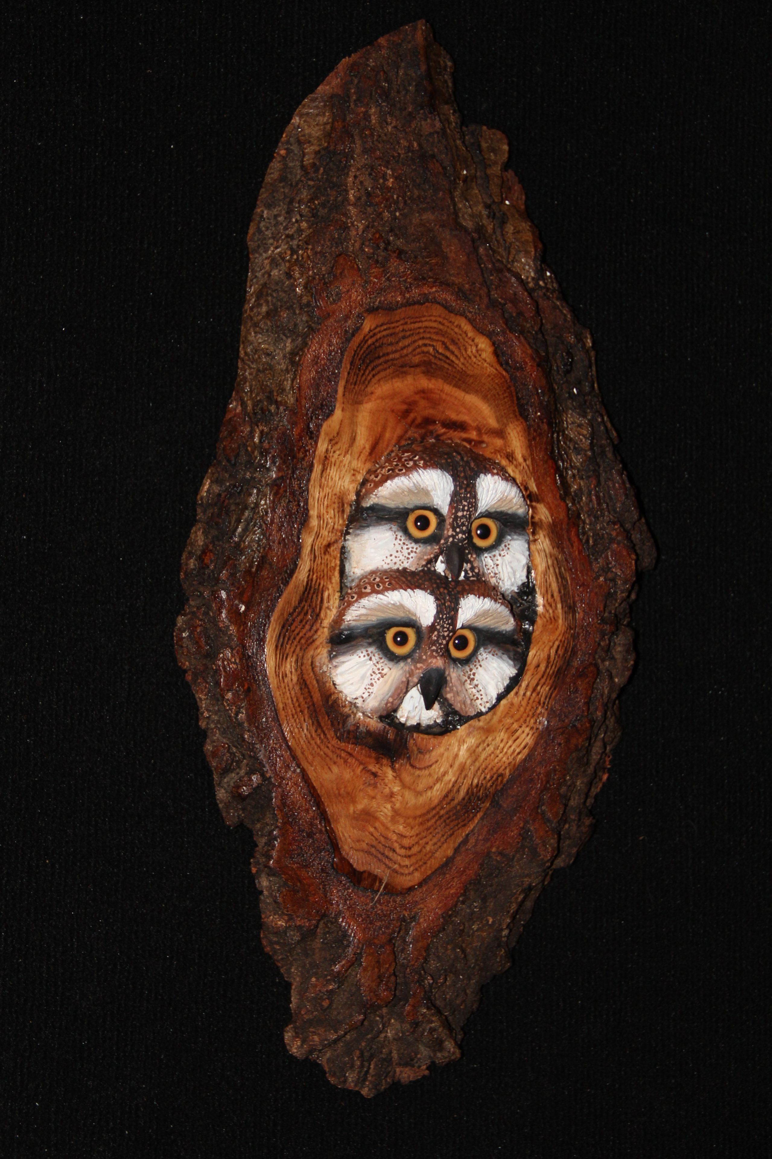 Wood Owl Wall Sculpture 4 