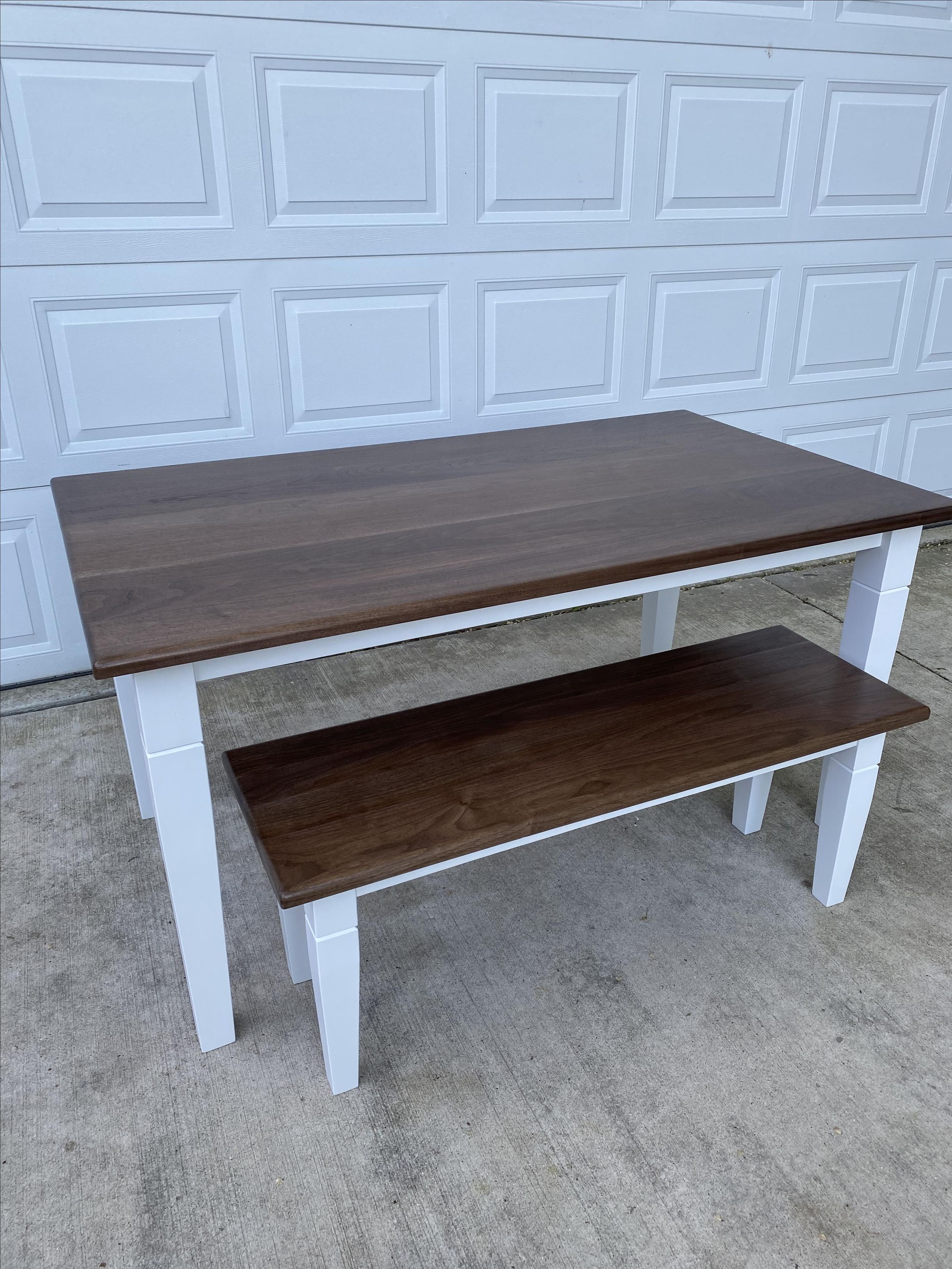 Walnut Table And Bench
