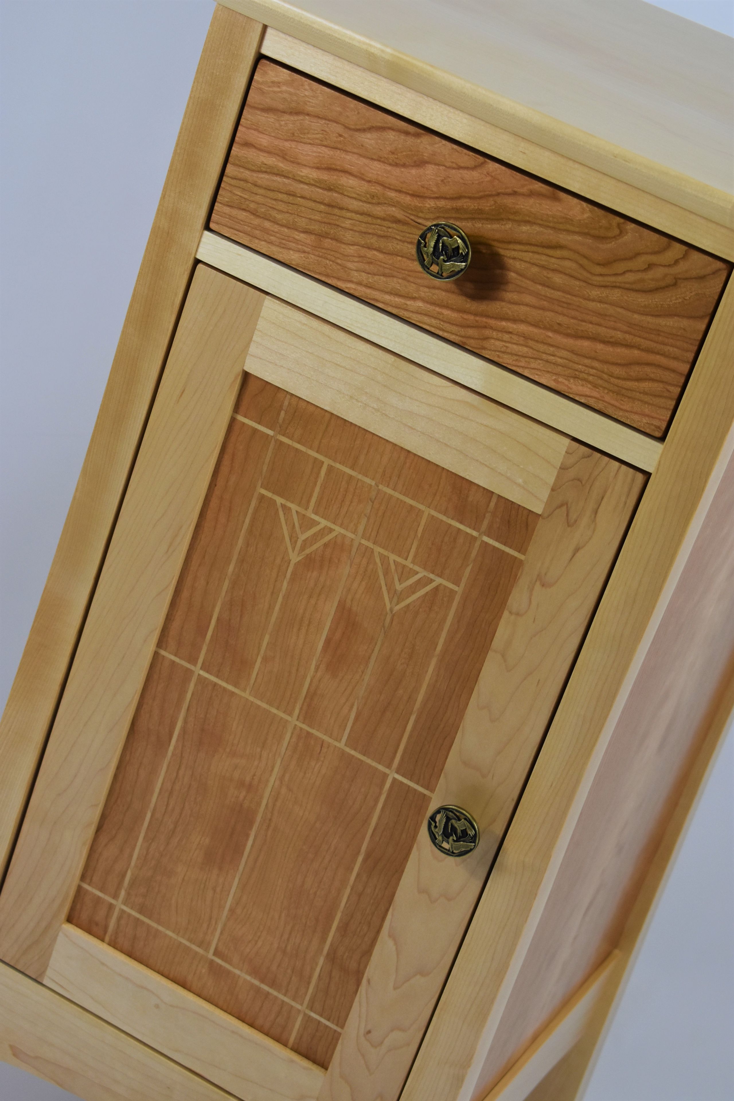 Custom Maple And Cherry Nightstands With Inlay 3 