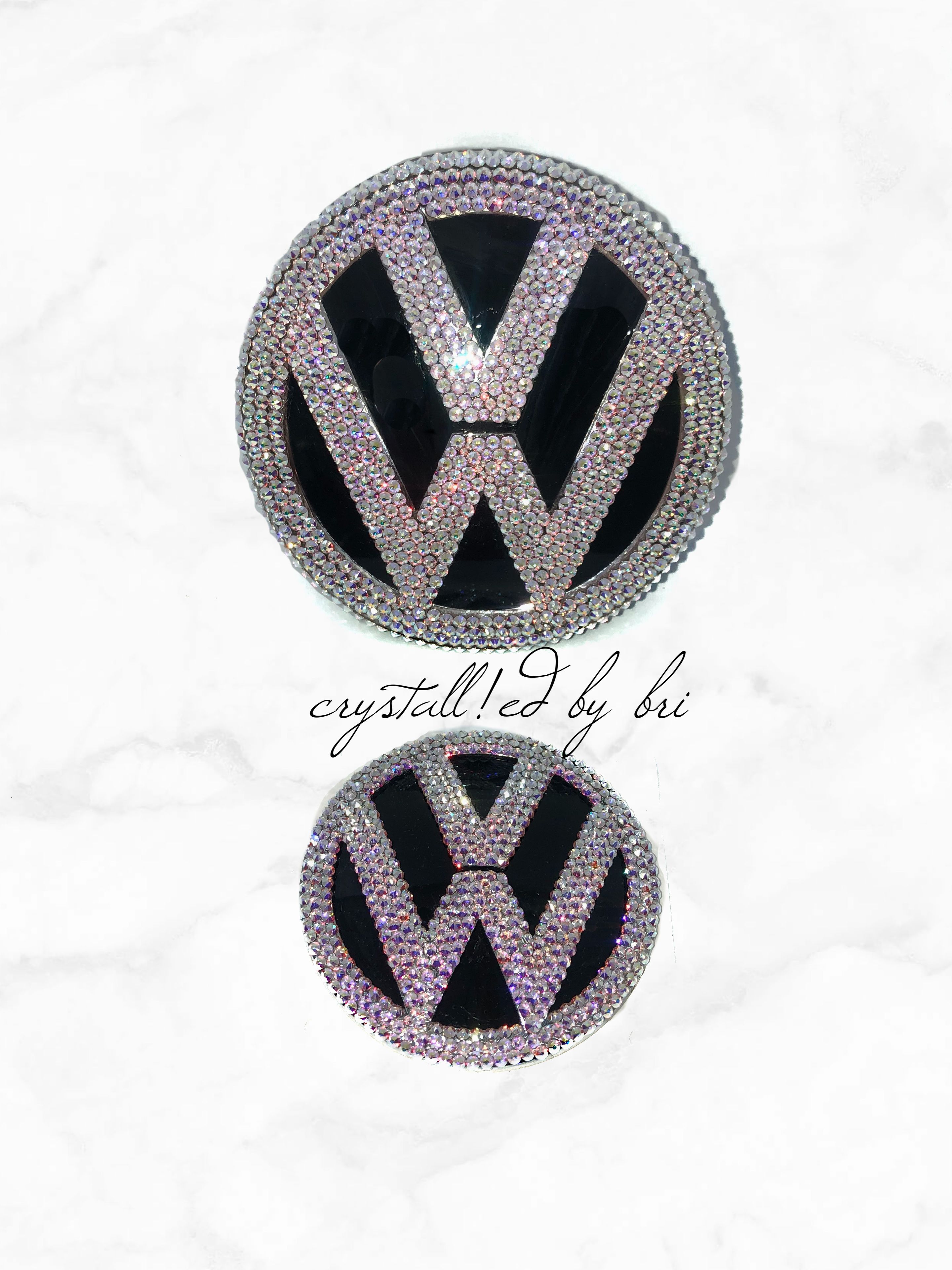 Vw Volkswagen Crystallized Car Emblem Bling Genuine European Crystals Bedazzled 3