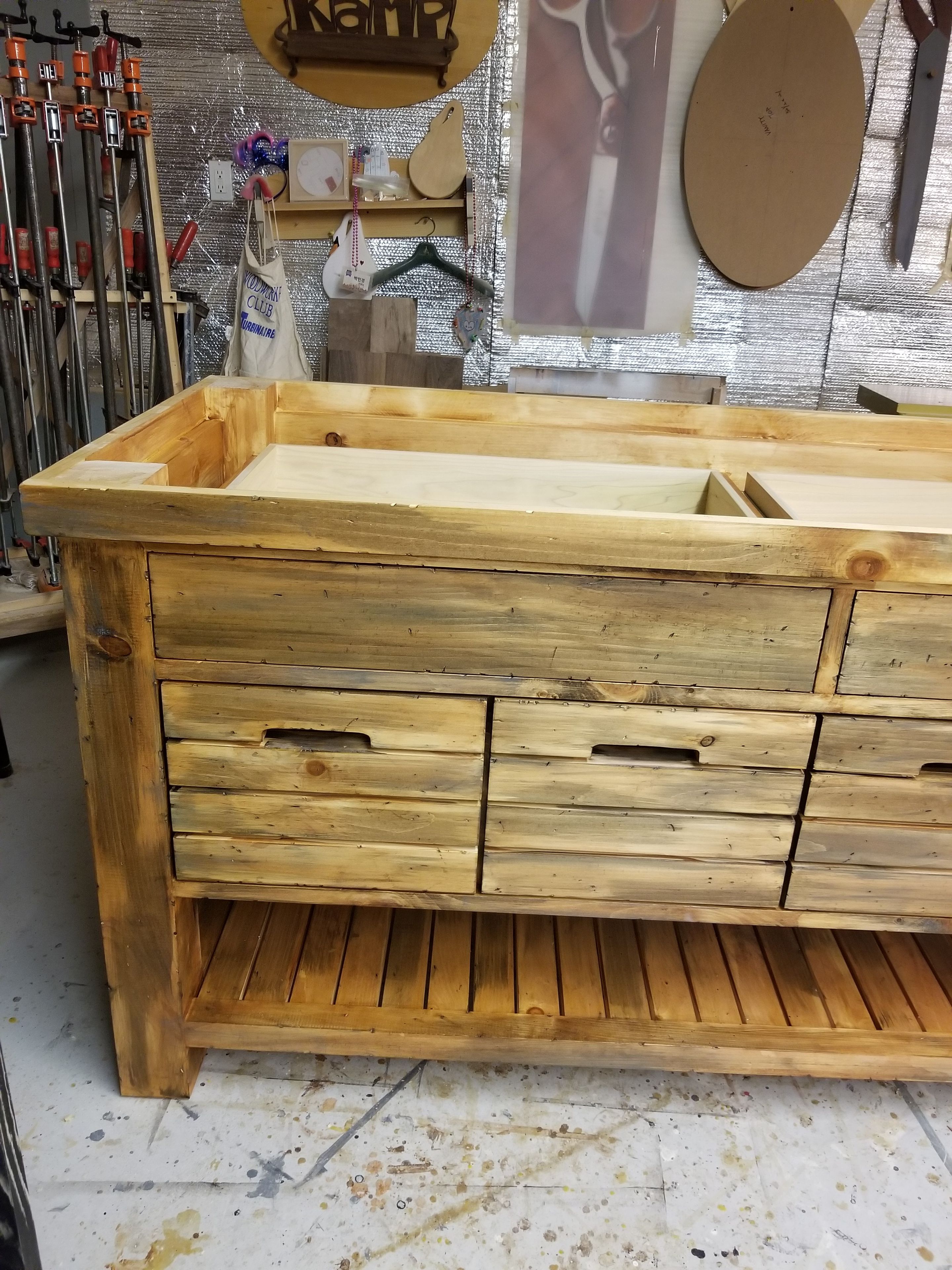 Rustic Pine Kitchen Island 1 