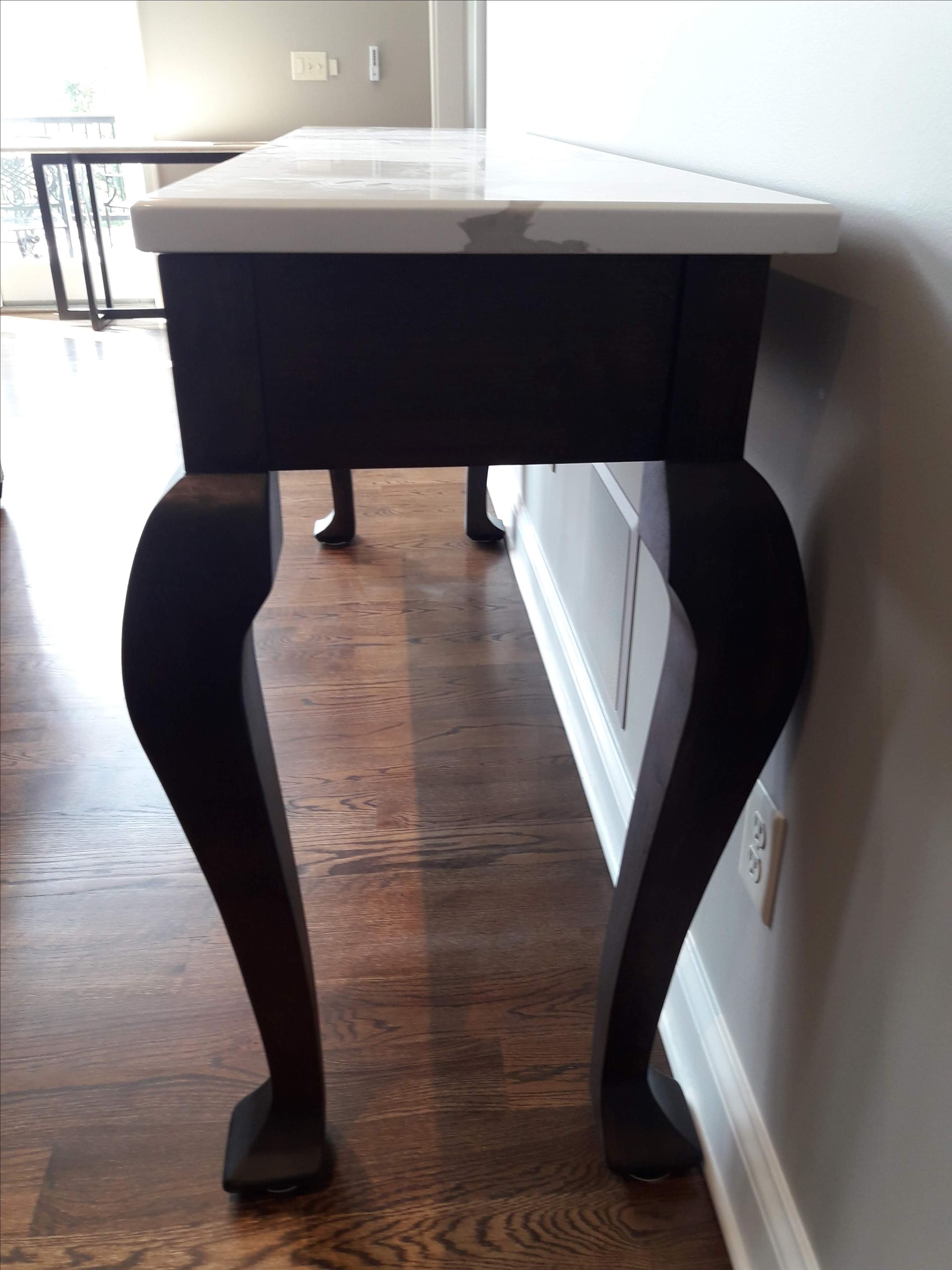 Walnut Side Or Console Table With A Quartz Top 2 