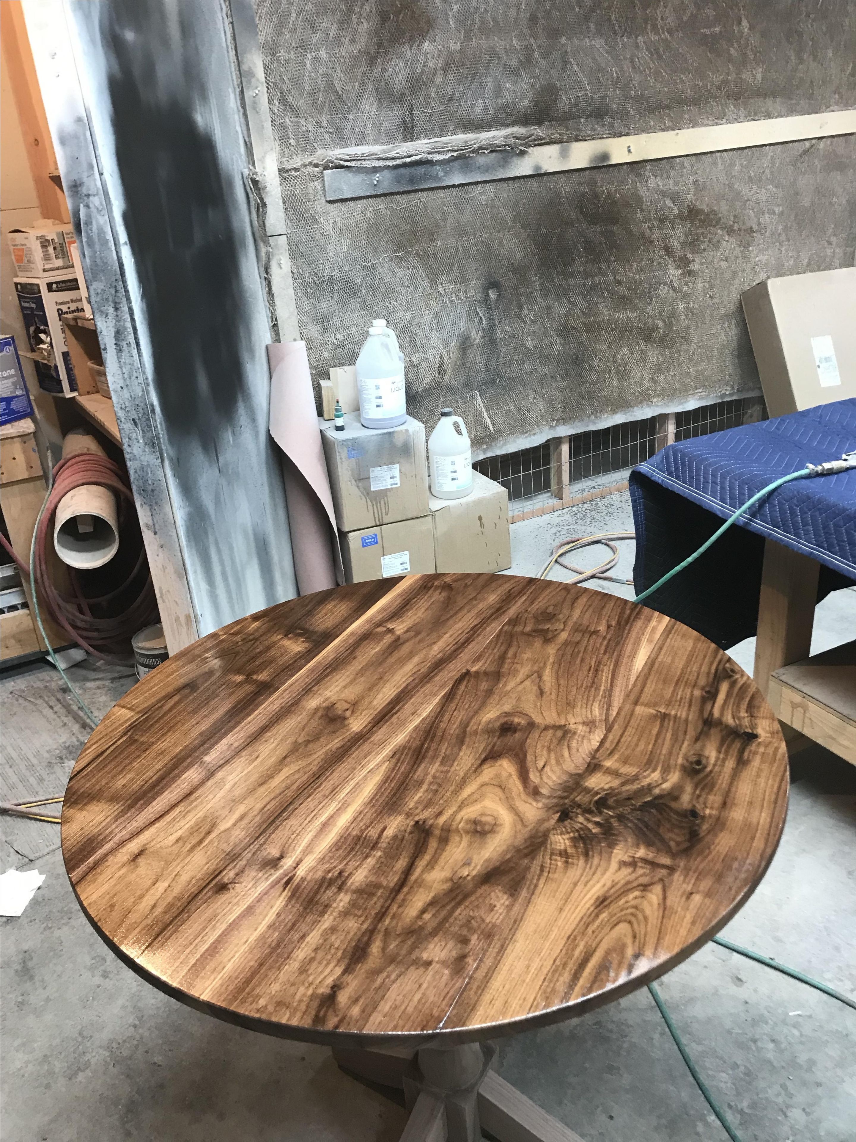 Round Walnut Drop Leaf Table 2