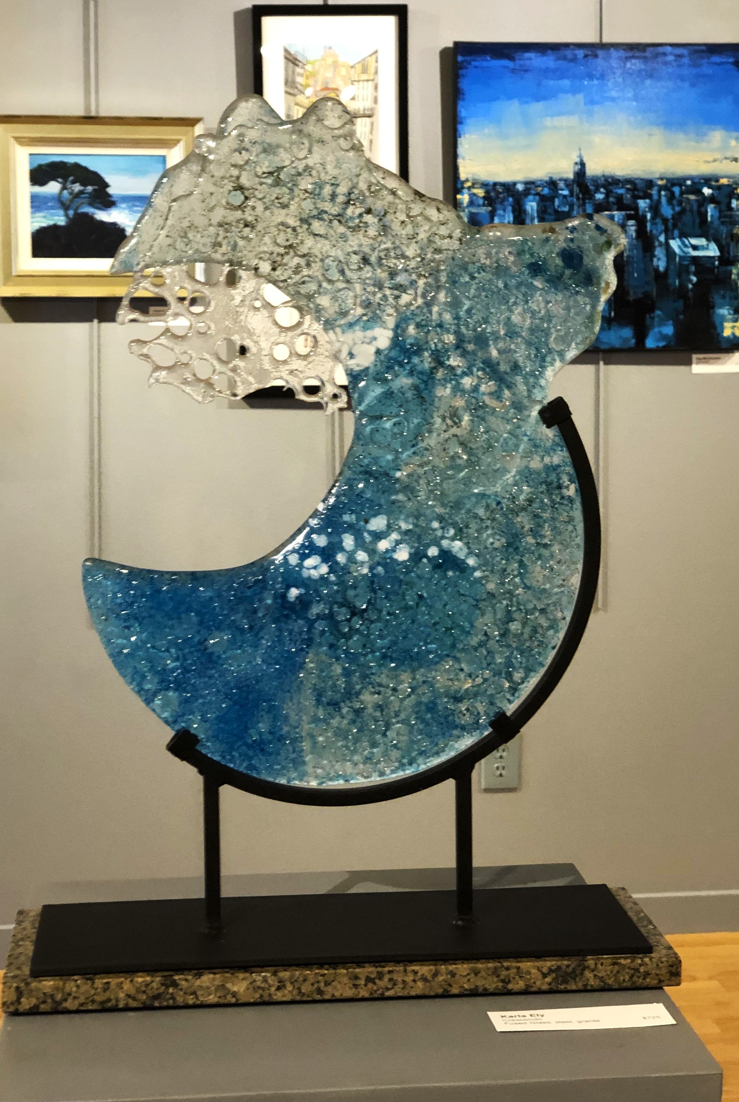 Crescendo - Fused Glass Wave Sculpture