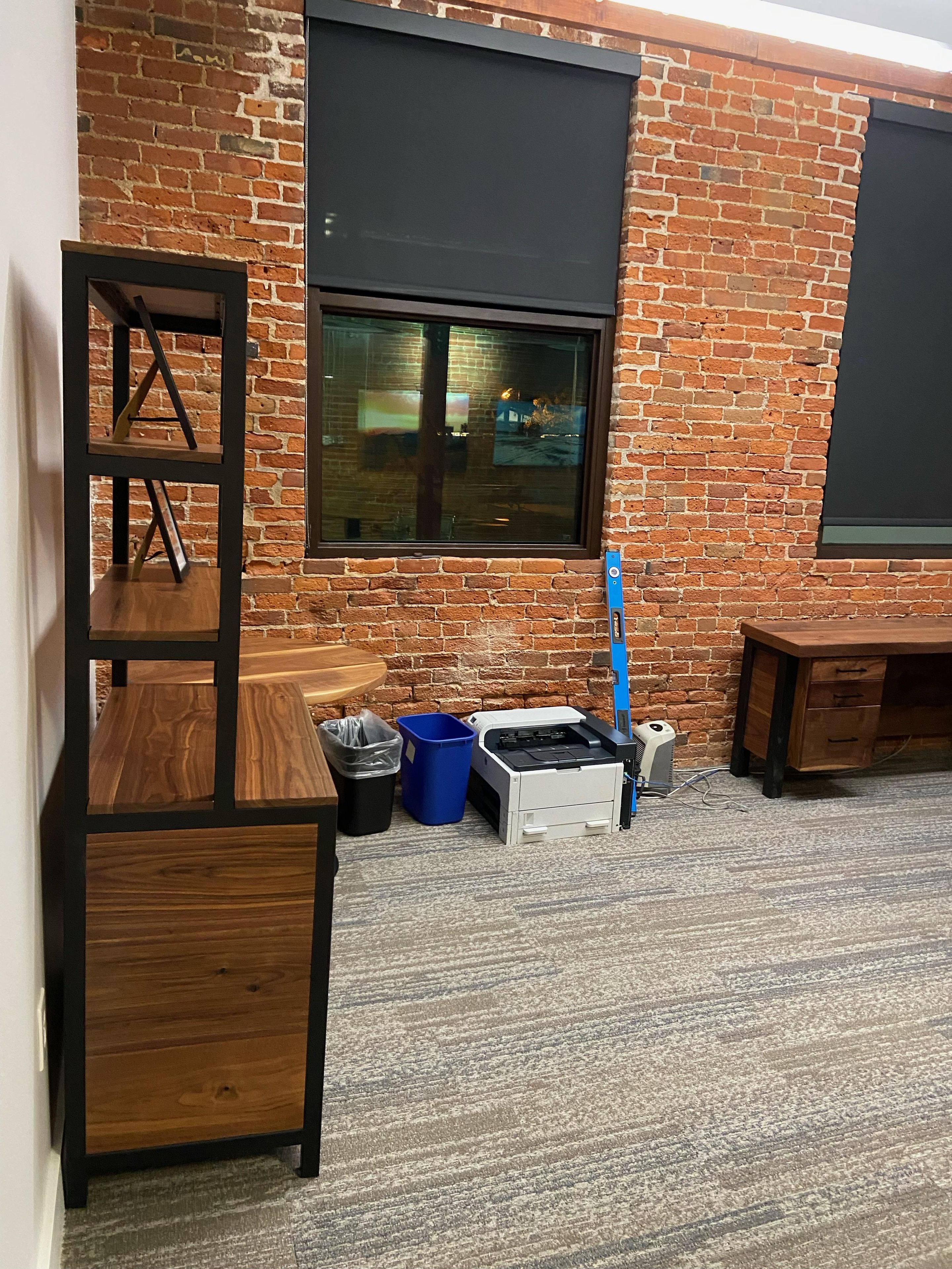 Walnut And Steel Bookcase 2