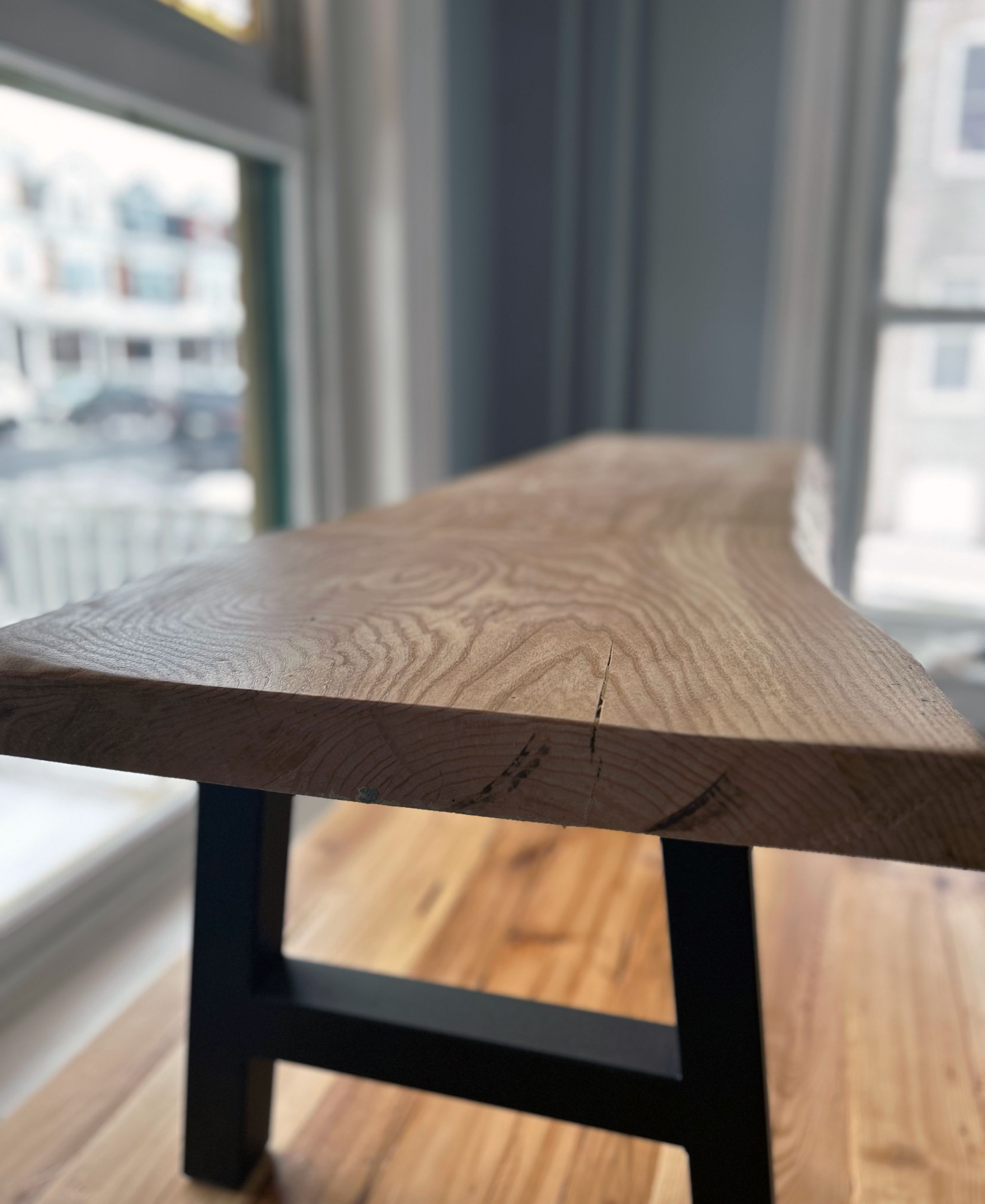 Live edge coffee table, unique rustic wood with sturdy black iron legs for modern elegance, special gift for newlyweds or friends 5