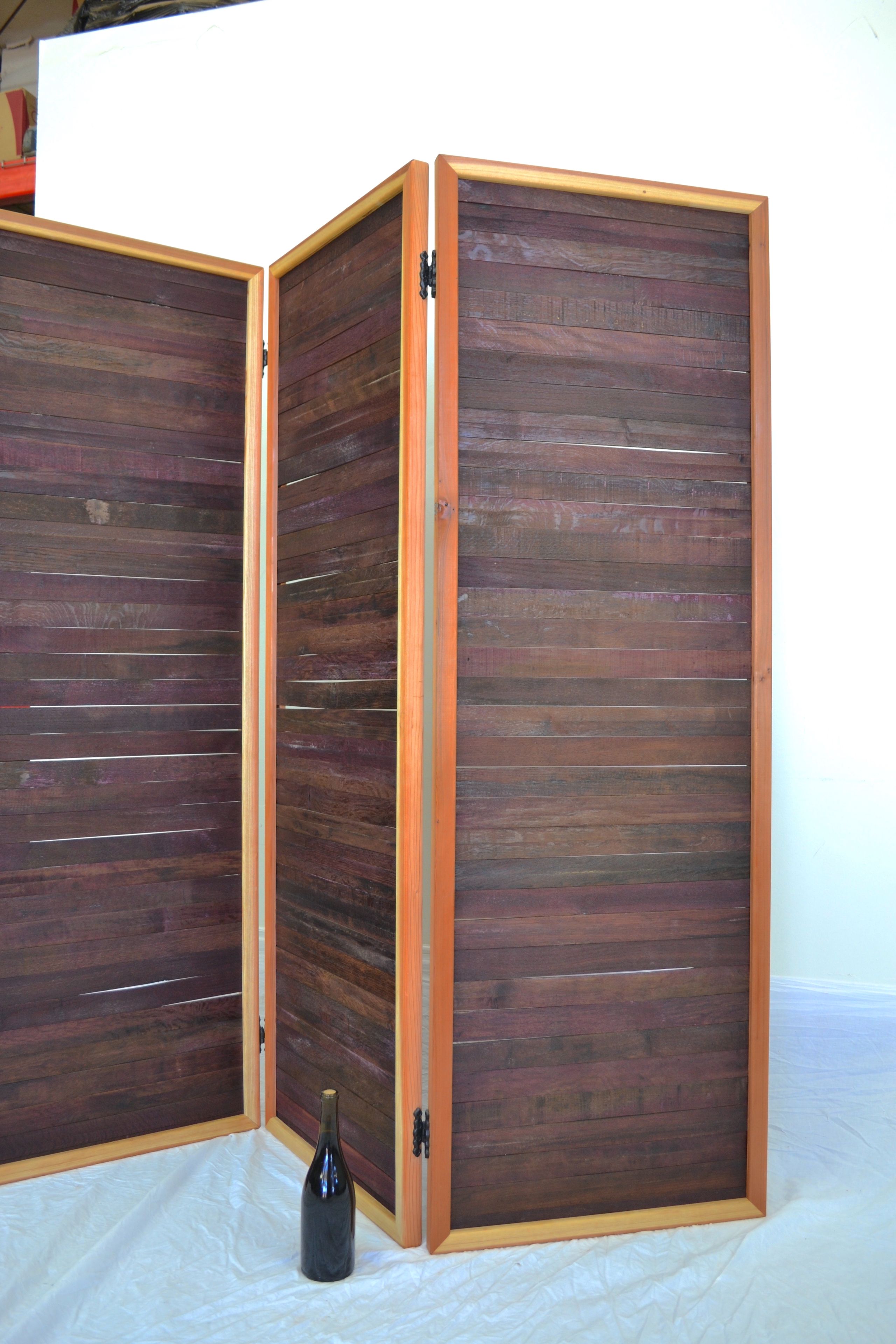 Wine Barrel Room Divider Folding Screen - Legnoso - Made From Retired California Wine Barrels 2 