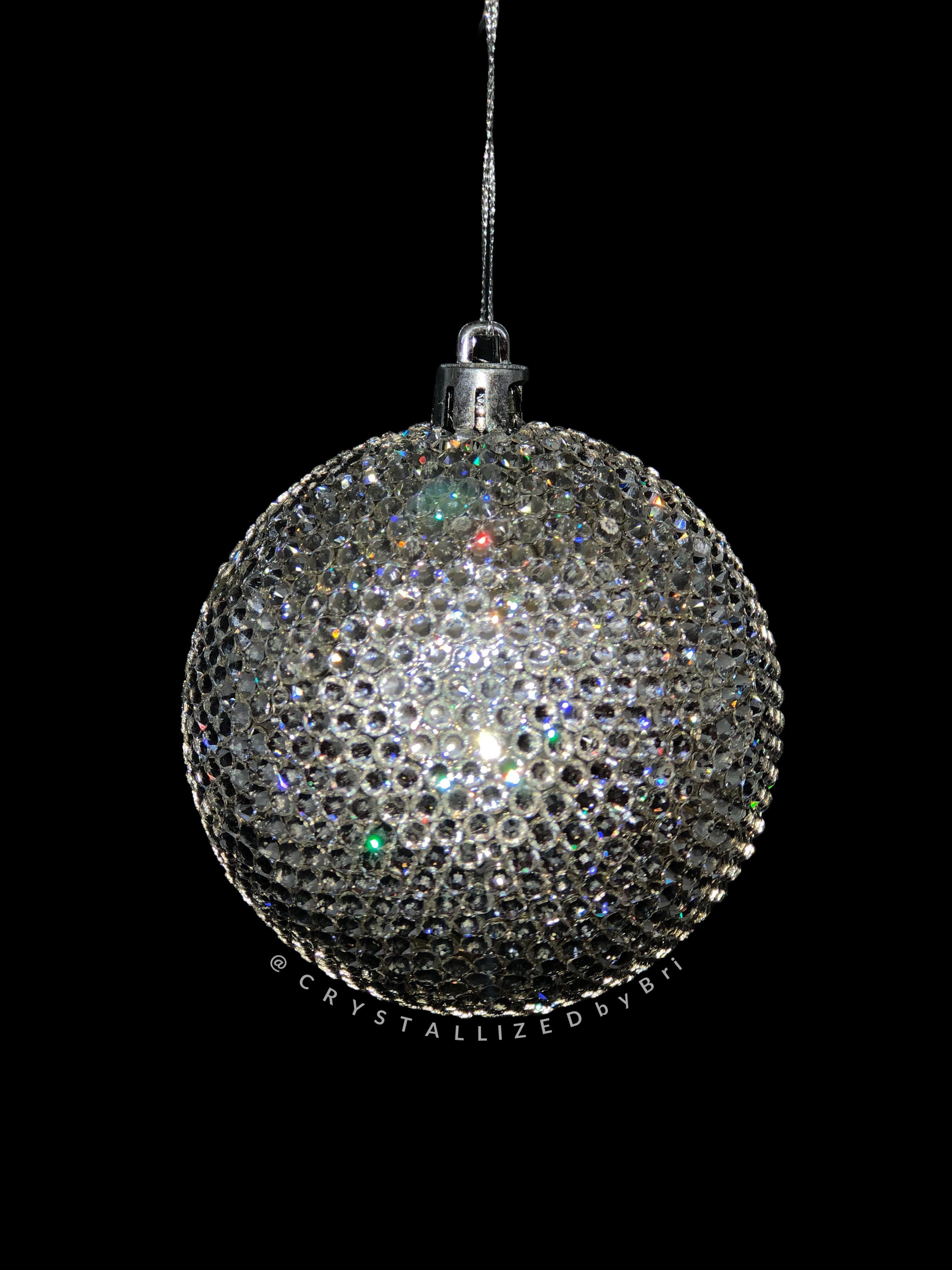 Fully Crystallized Genuine European Crystal Christmas Ball Ornament Bling Tree Decor Bedazzled 2