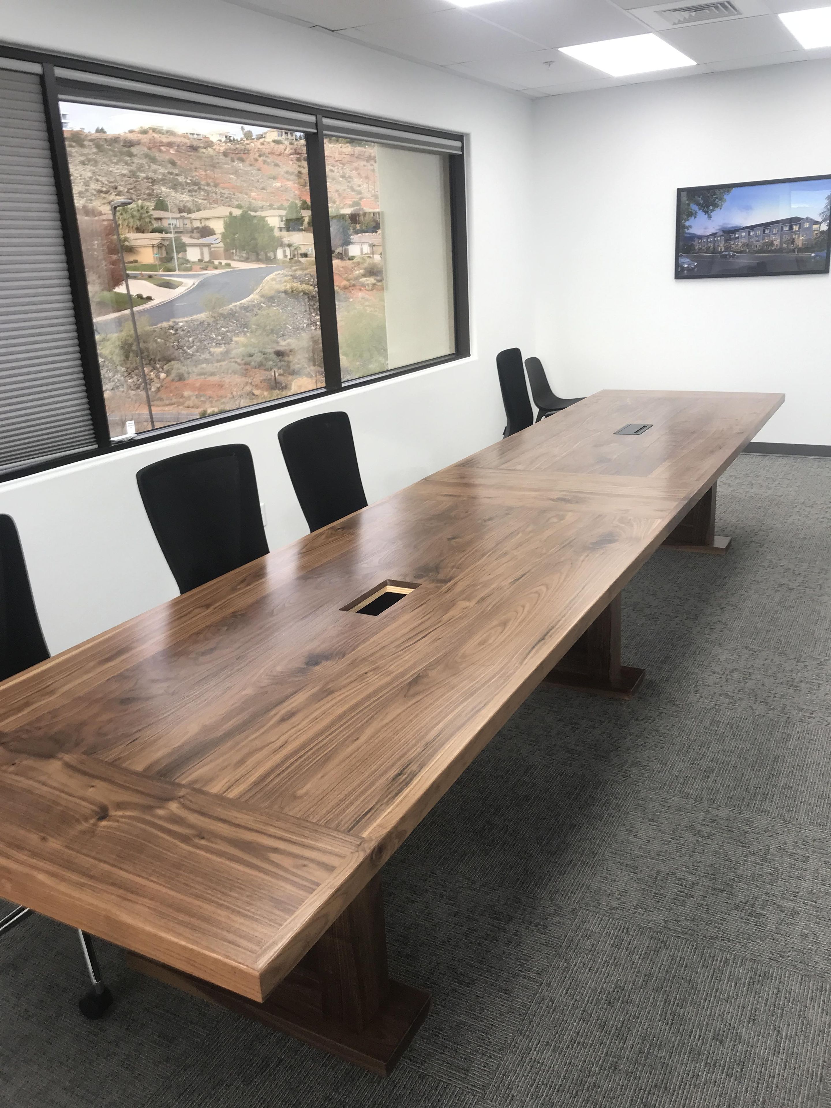 16ft Walnut Conference Table With Power/Data Ports 3