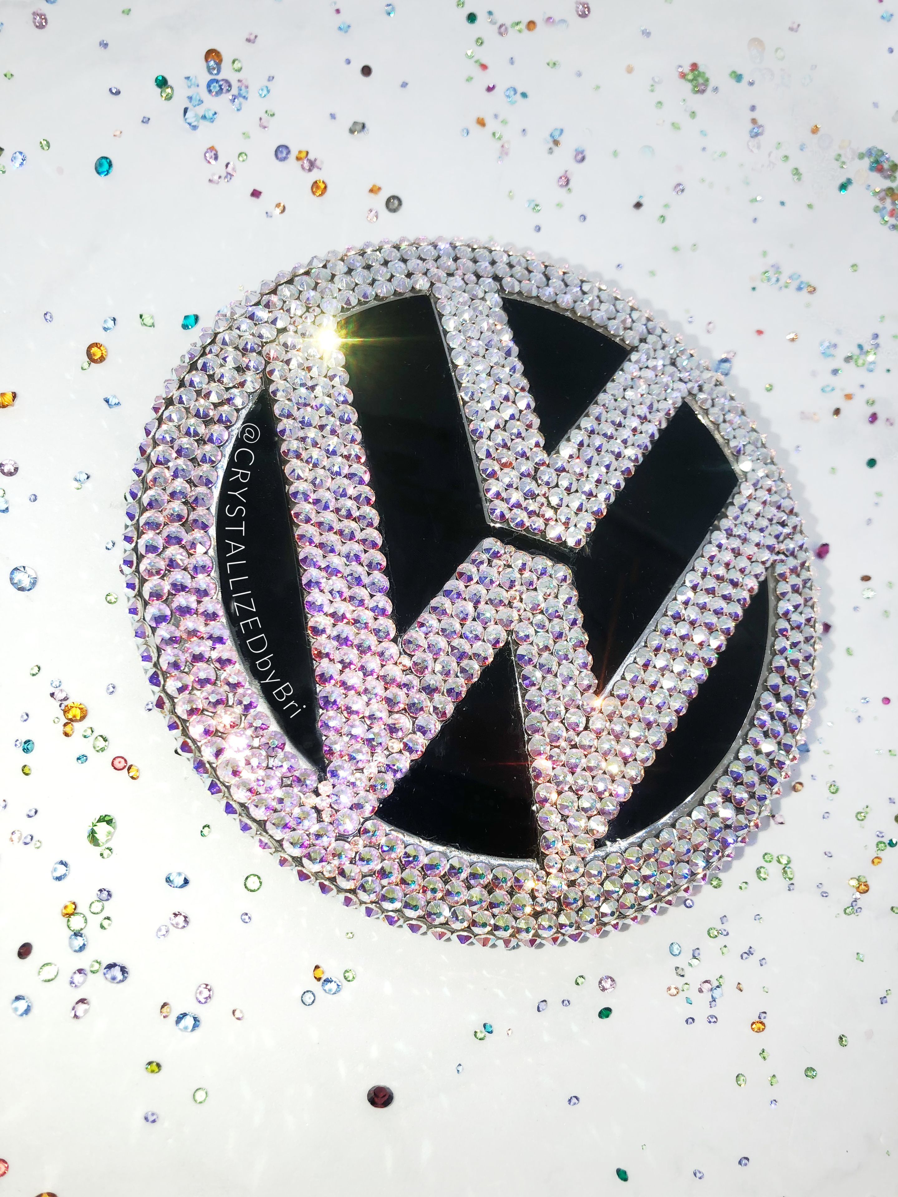 Vw Volkswagen Crystallized Car Emblem Bling Genuine European Crystals Bedazzled 3