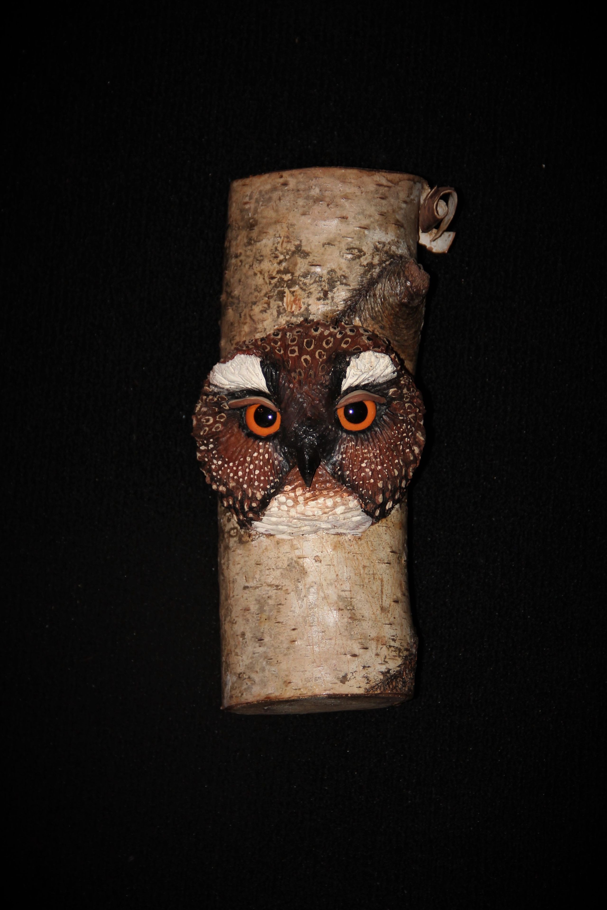 Wood Carving -  Owl - Original Hand Made Bird Sculpture -  Wall Art 2 