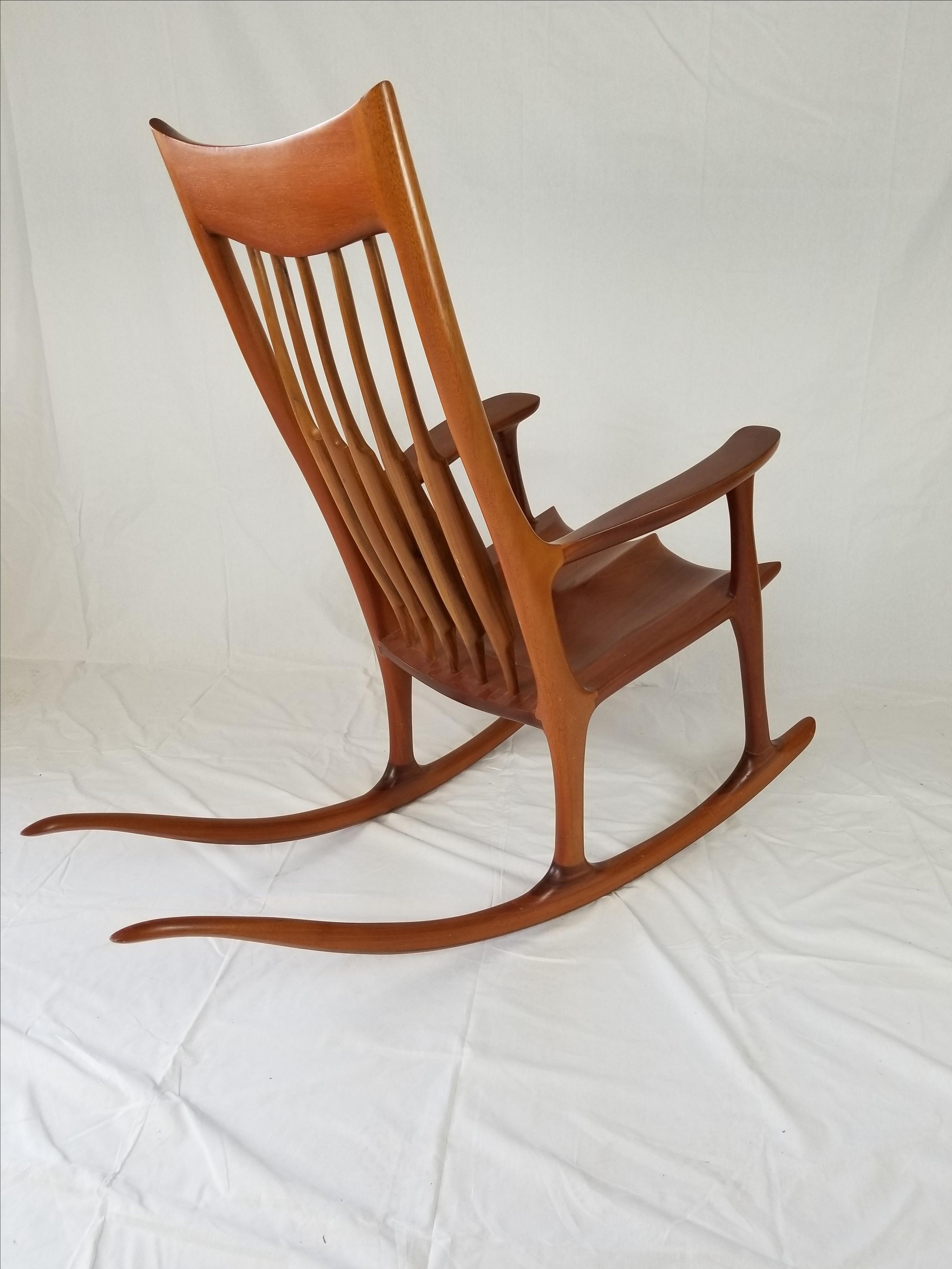 Solid Wood Sculpted Rocking Chair 2 