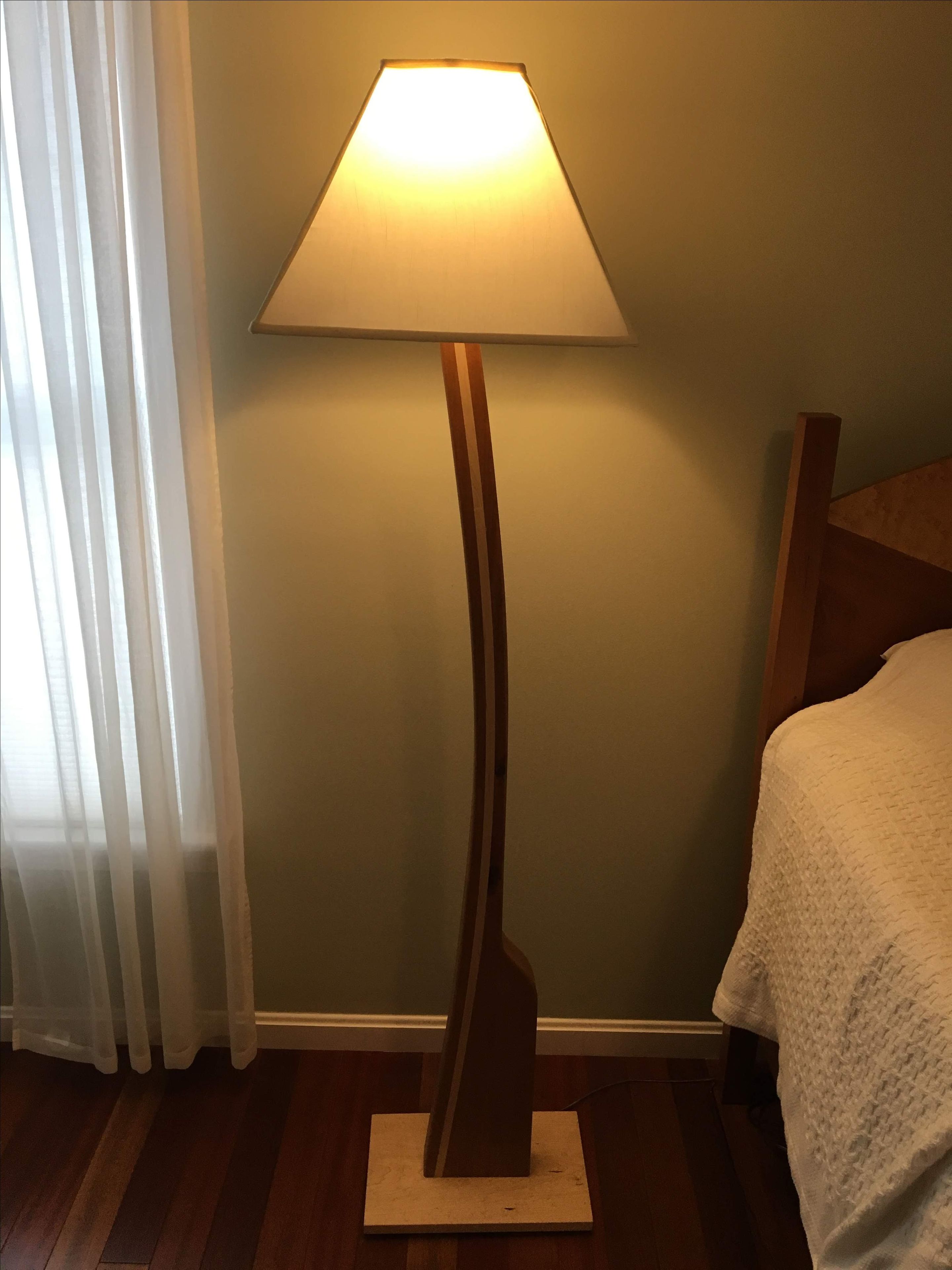 Cherry Floor Lamp With Maple Inlay
