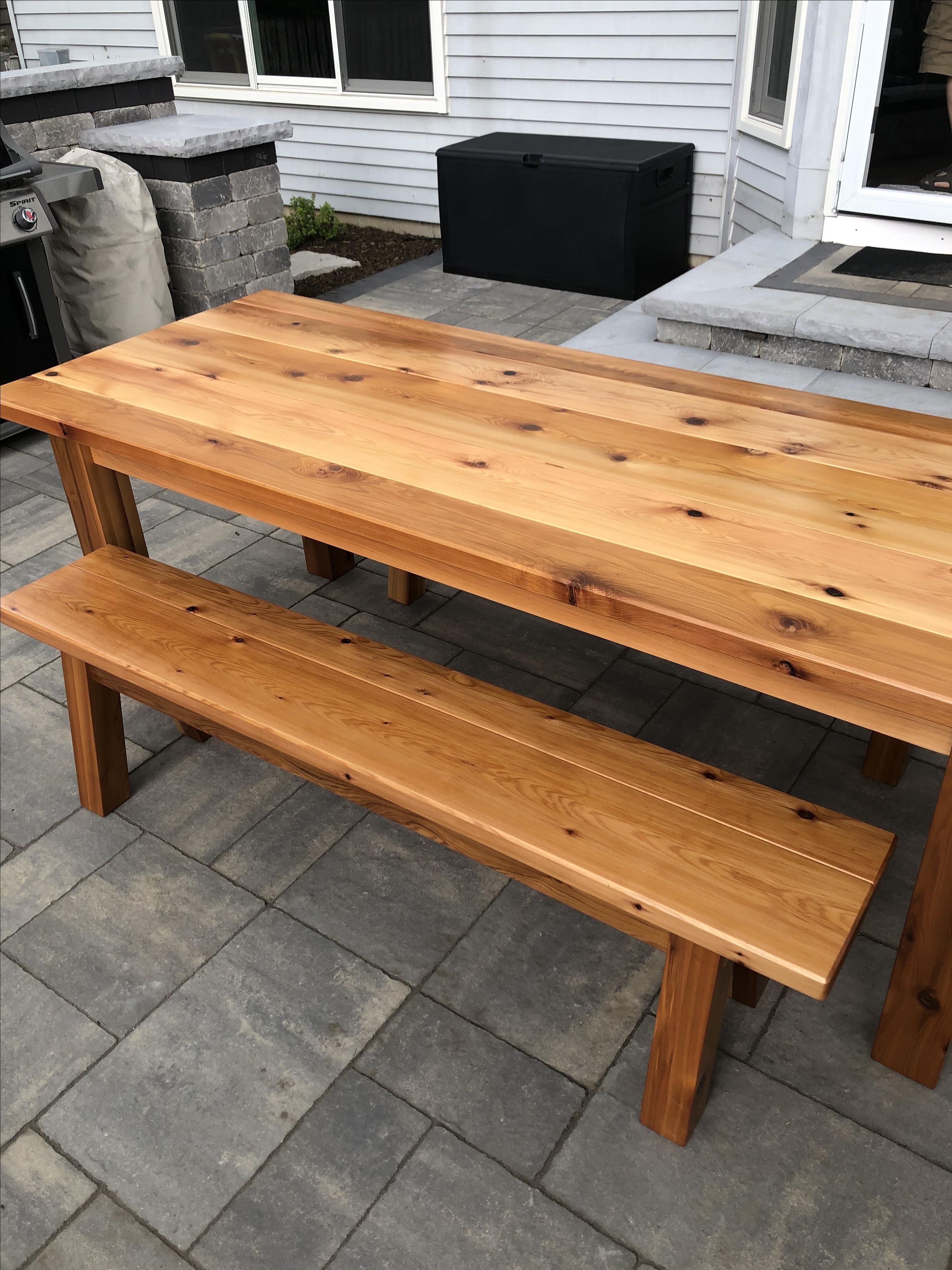 Cedar Table And Benches 3 